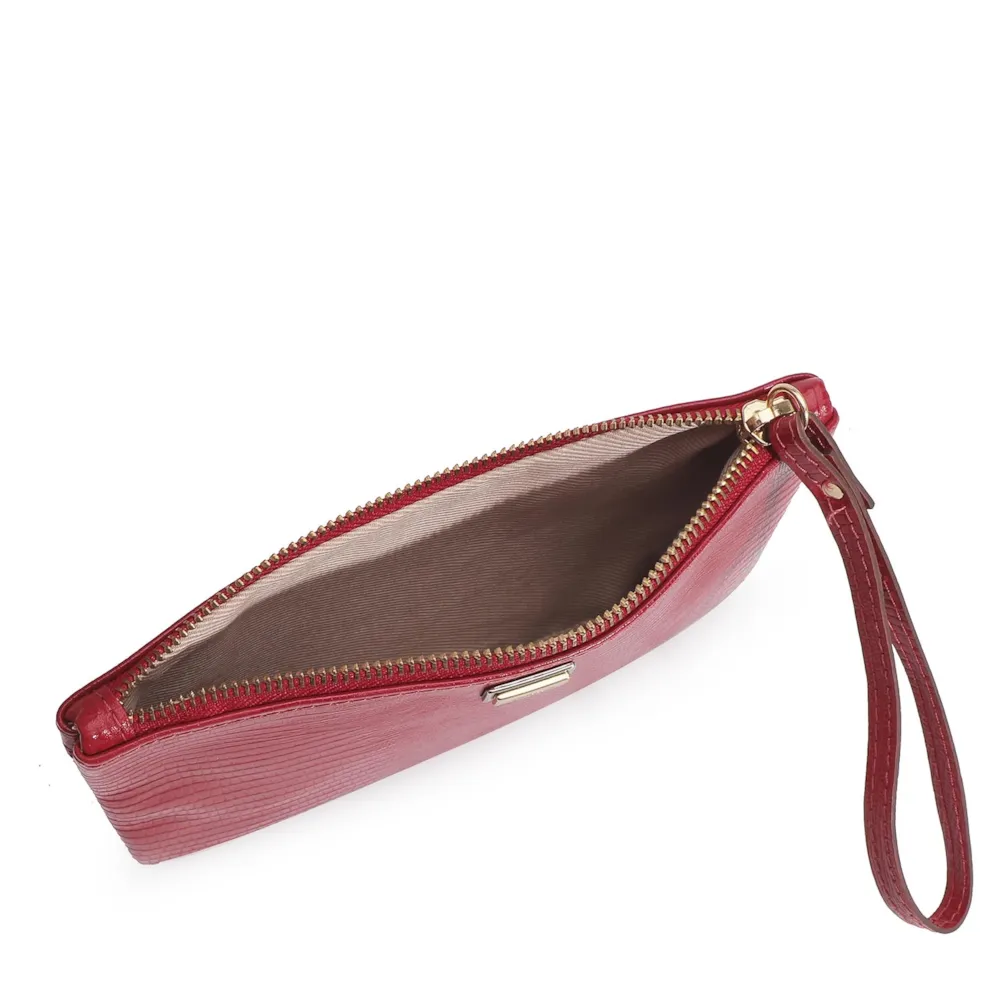 Bolsa Pequena Couro Lezard Cereja - imagem 4