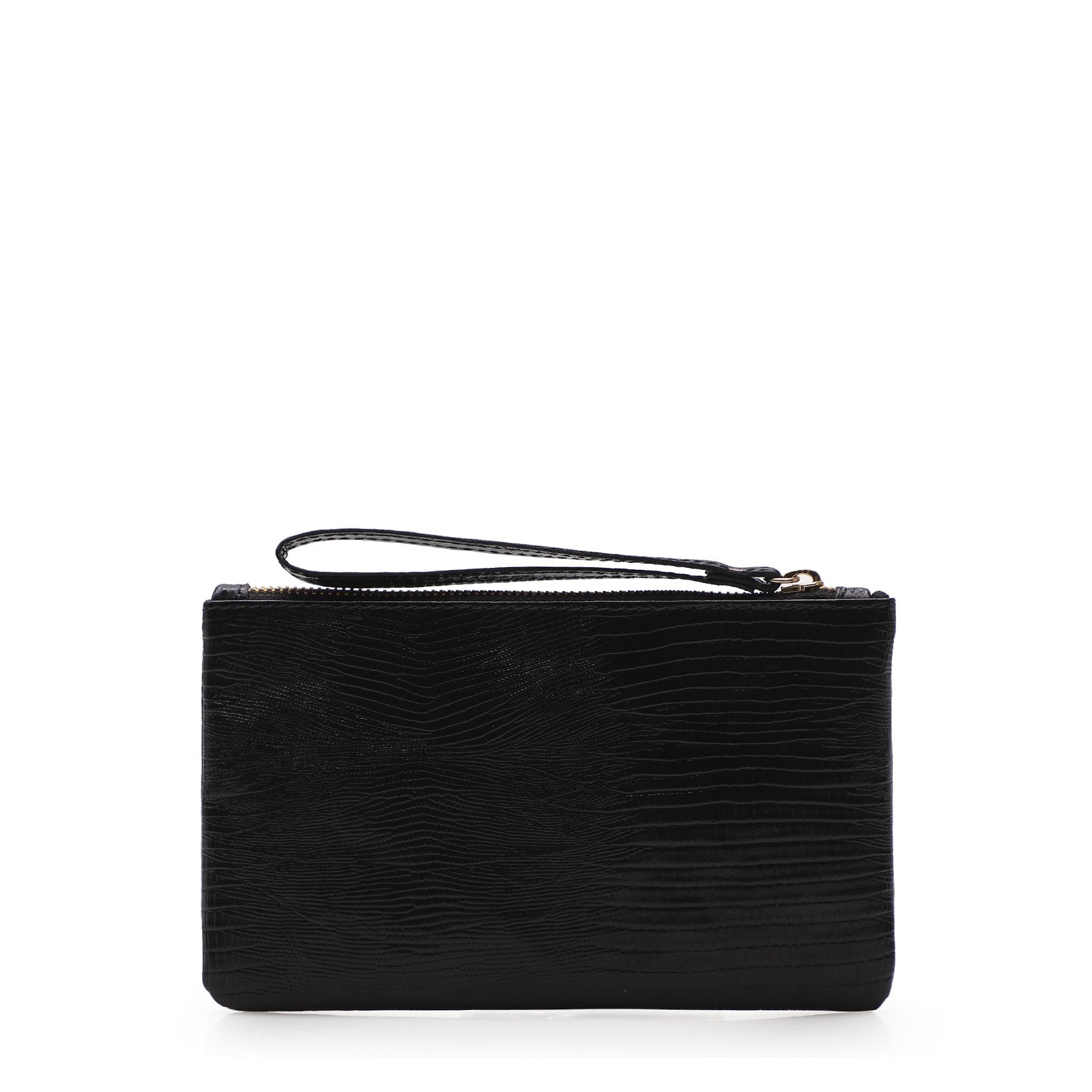 Bolsa Pequena Couro Lezard Preto