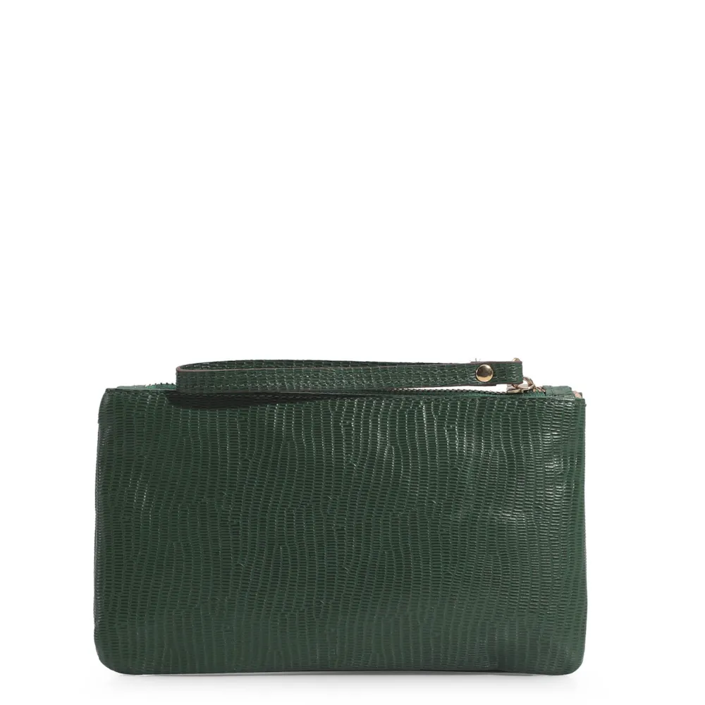 Bolsa Pequena Couro Lezard Verde - imagem 3