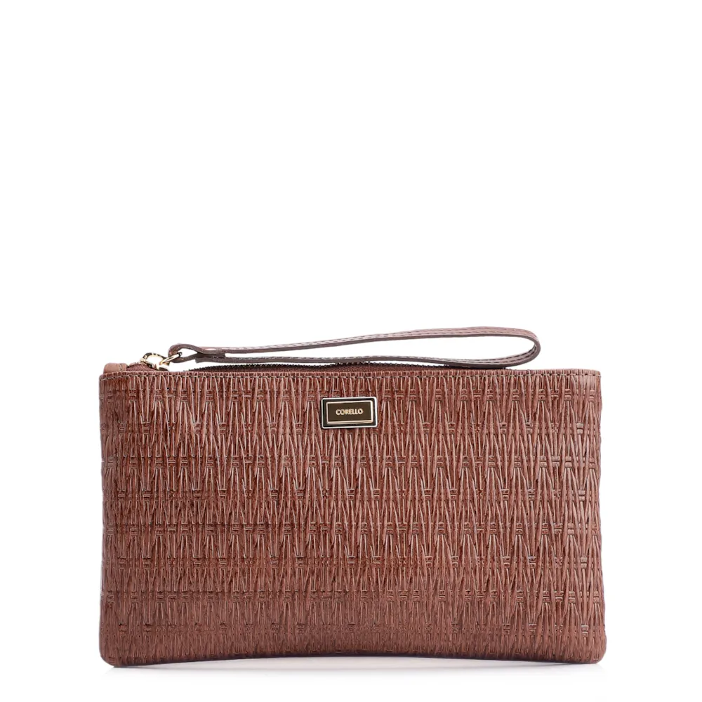 Bolsa Pequena Couro Marrom Escuro