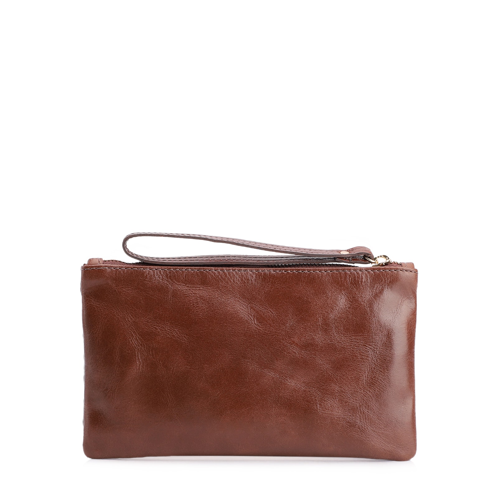 Bolsa Pequena Couro Marrom Escuro