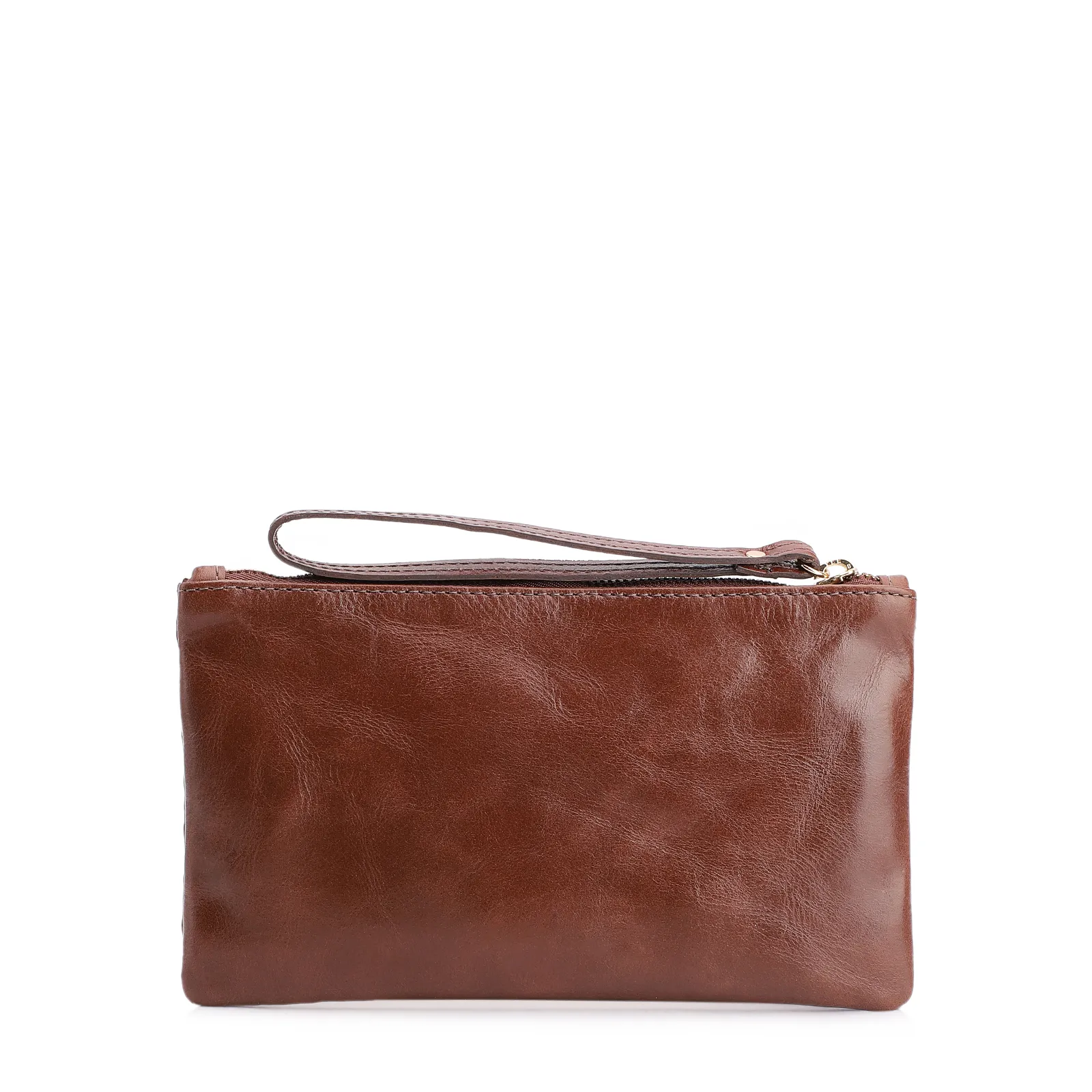 Bolsa Pequena Couro Marrom Escuro
