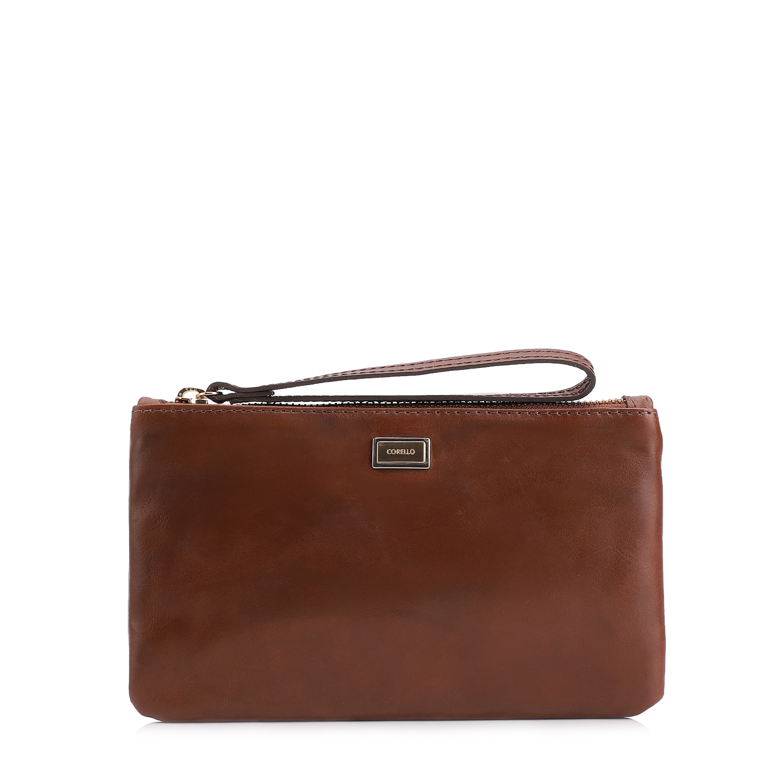 Bolsa Pequena Couro Marrom Escuro