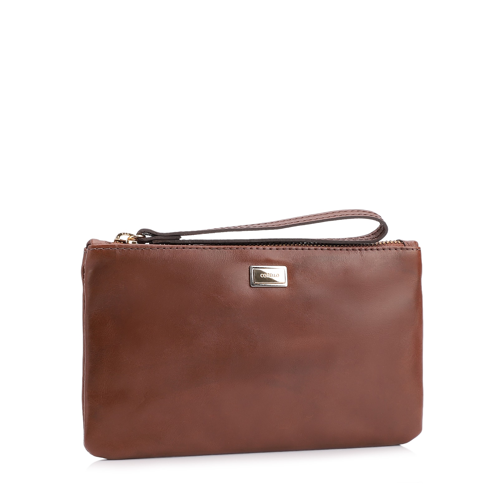 Bolsa Pequena Couro Marrom Escuro