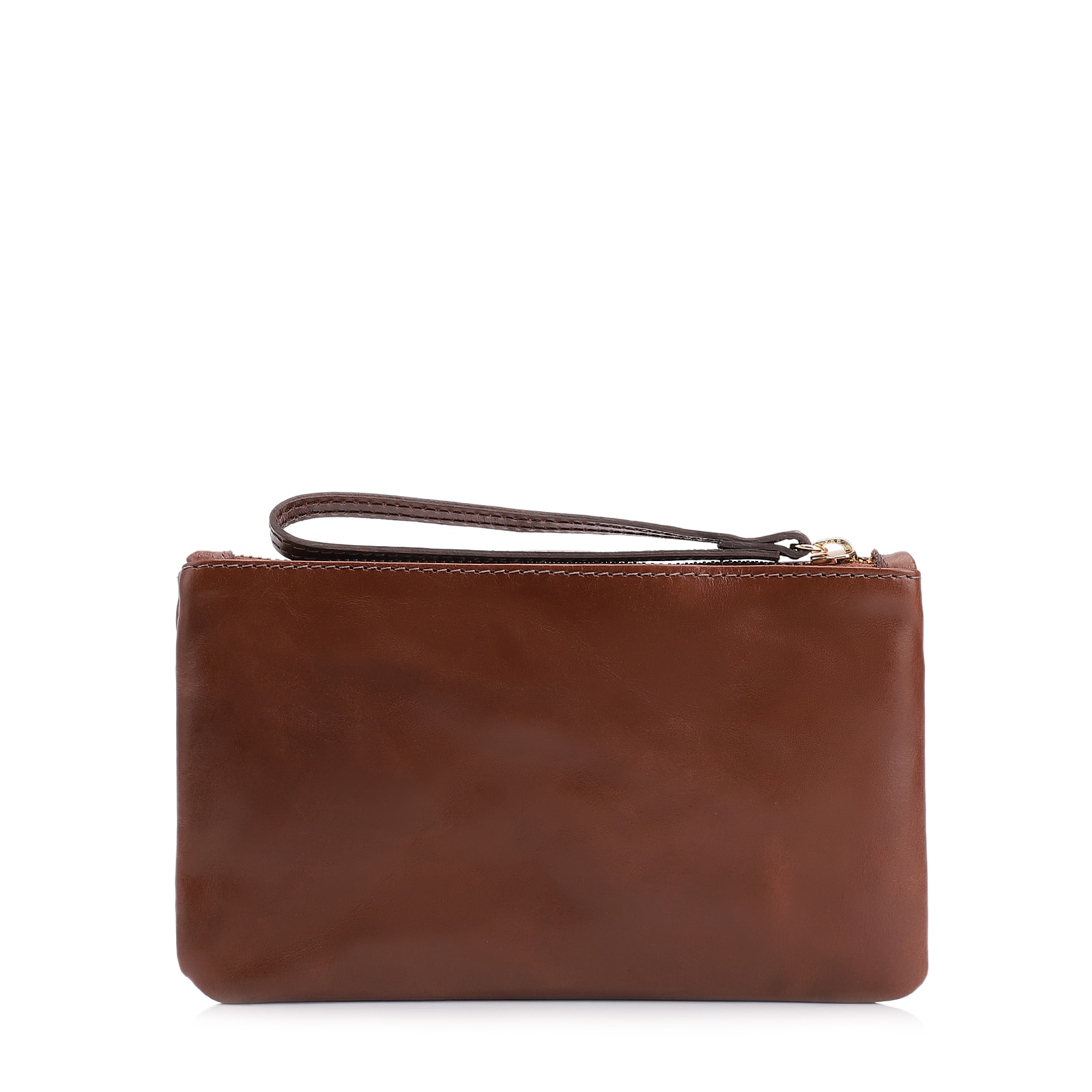 Bolsa Pequena Couro Marrom Escuro
