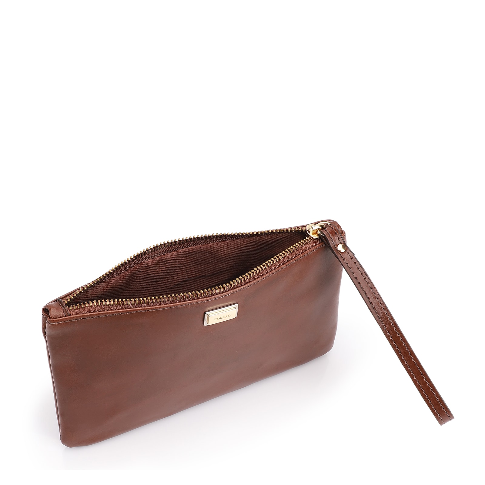 Bolsa Pequena Couro Marrom Escuro