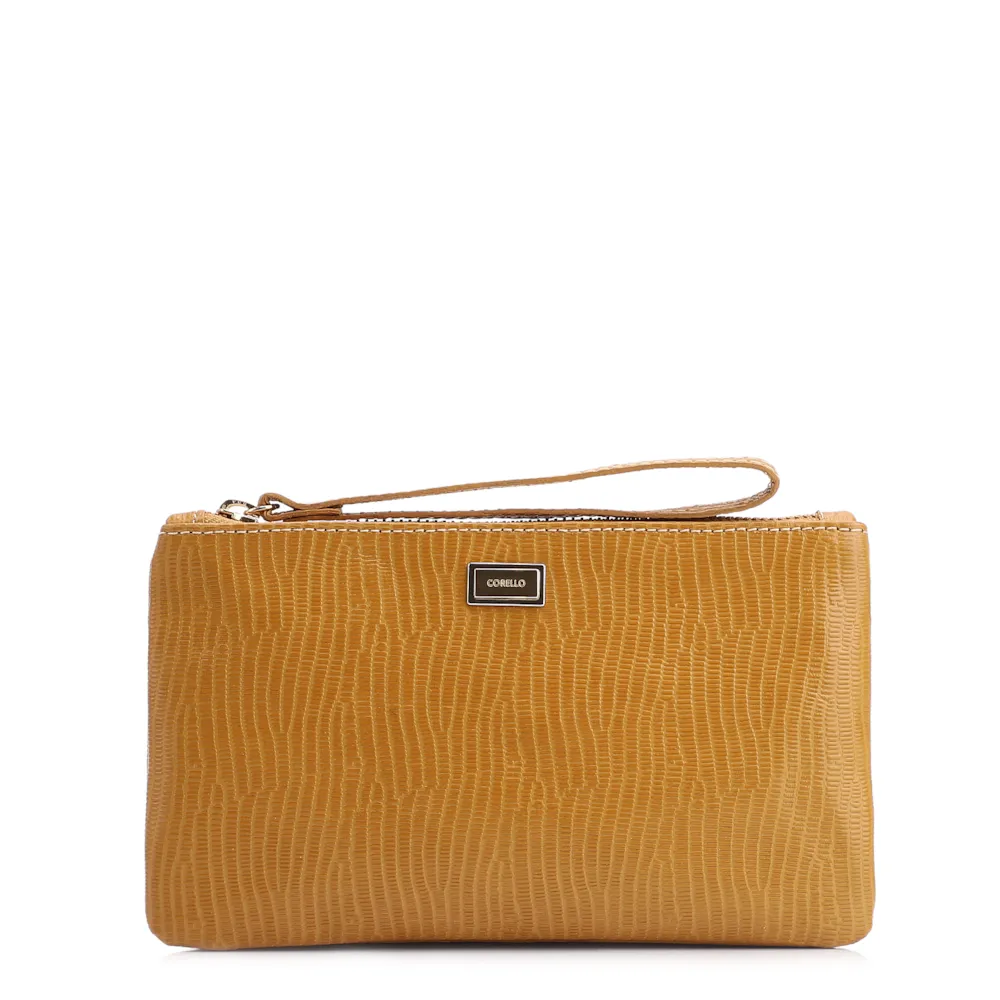 Bolsa Pequena Couro New Lezard Amarelo