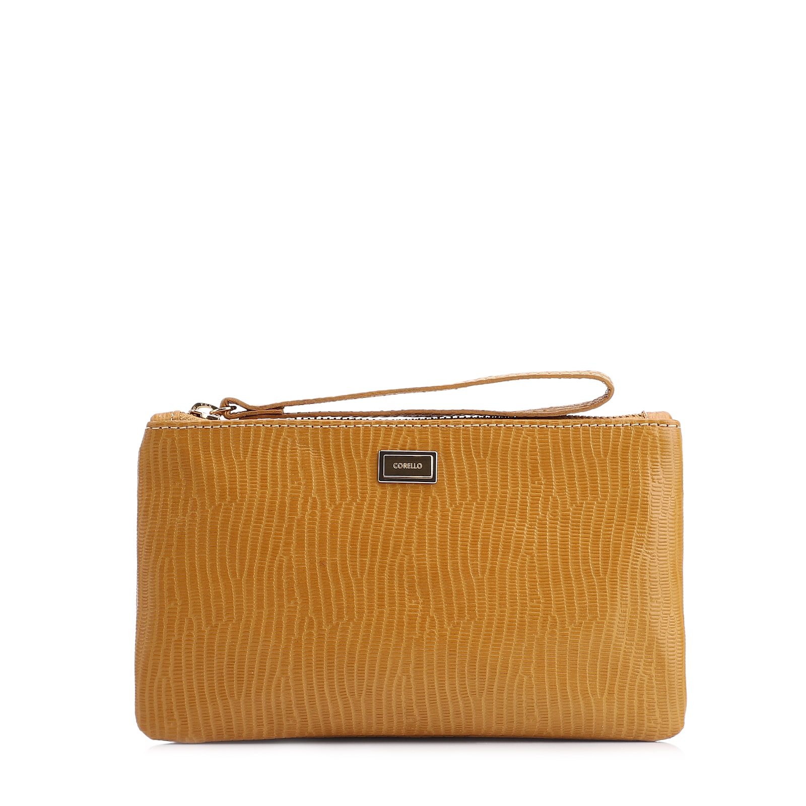 Bolsa Pequena Couro New Lezard Amarelo