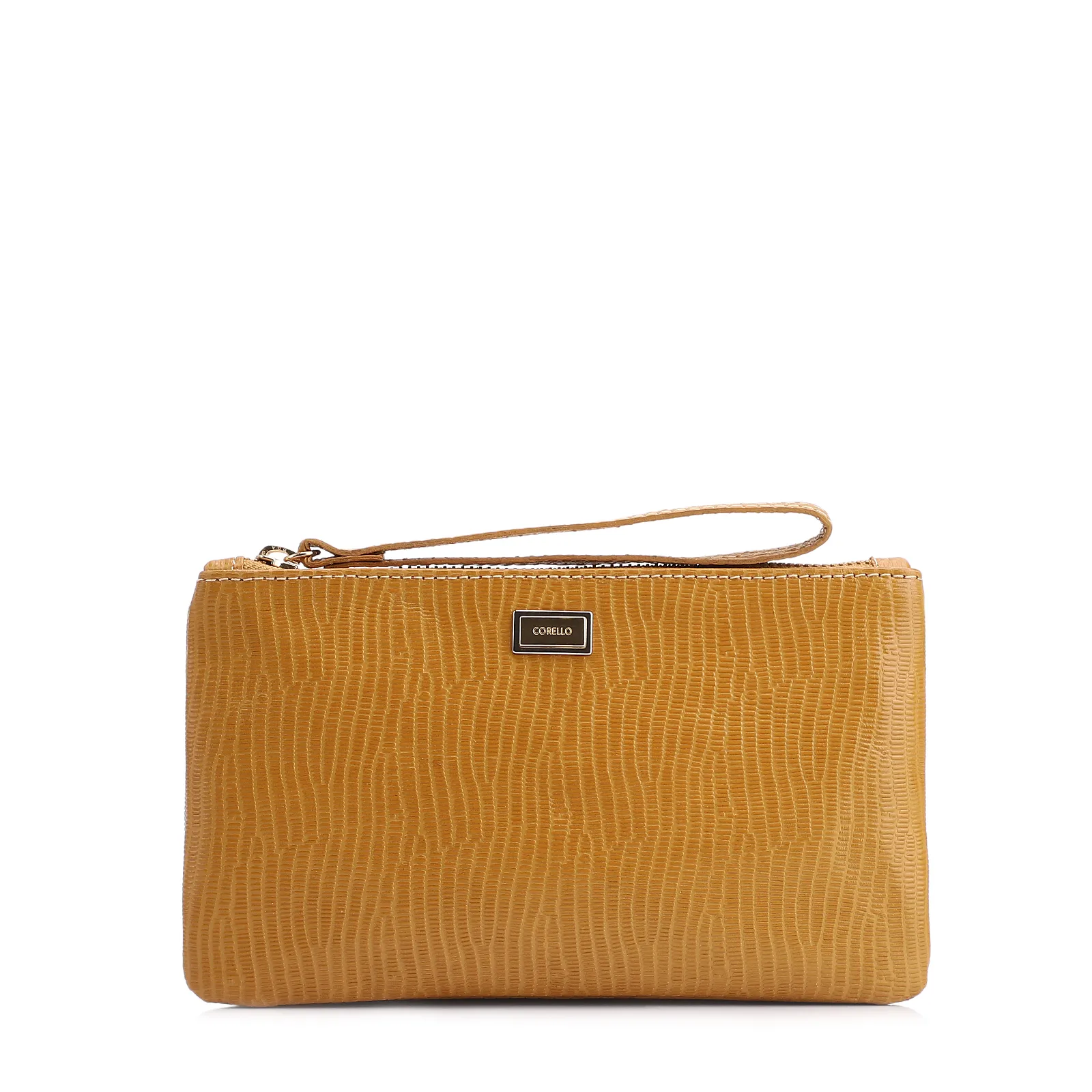 Bolsa Pequena Couro New Lezard Amarelo