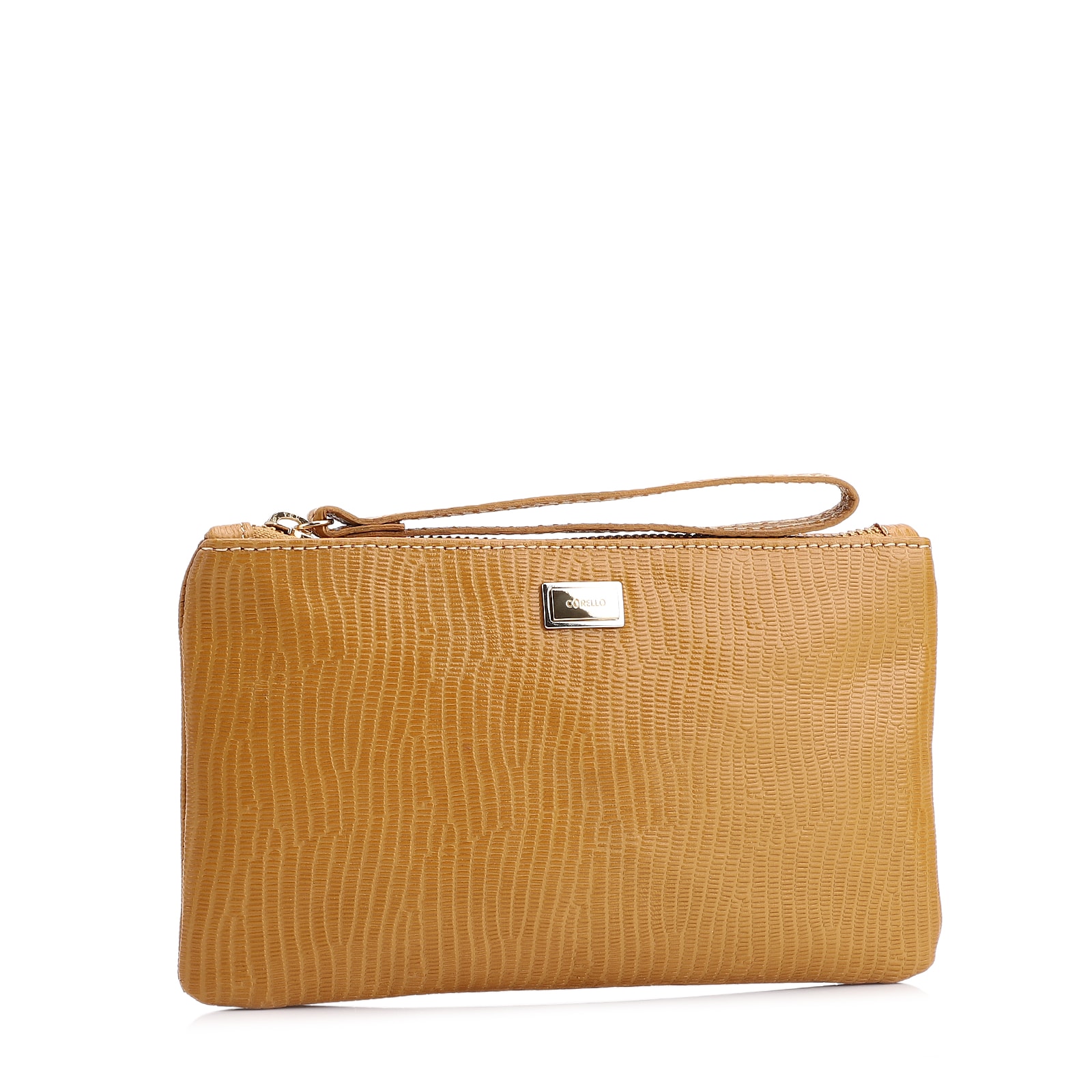 Bolsa Pequena Couro New Lezard Amarelo