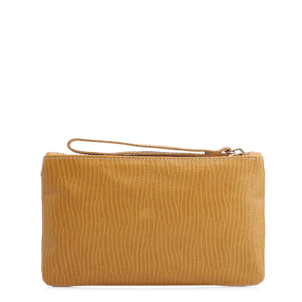 Bolsa Pequena Couro New Lezard Amarelo - imagem 3