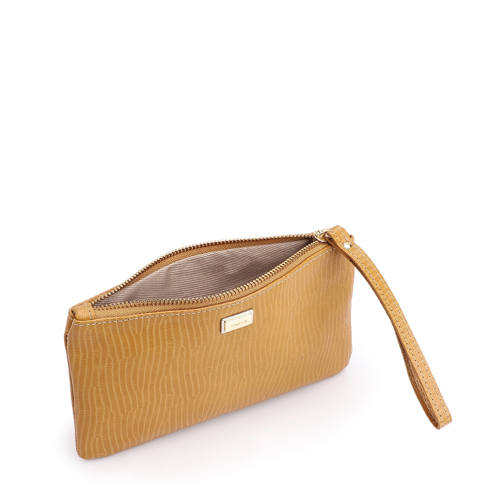 Bolsa Pequena Couro New Lezard Amarelo