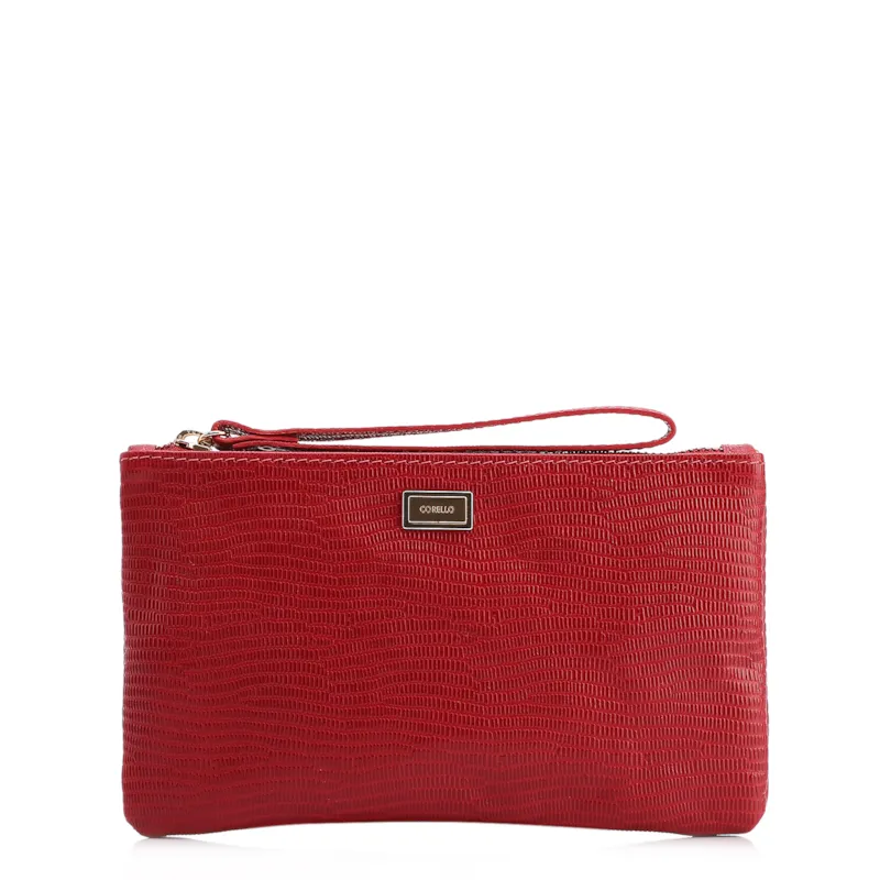 Bolsa Pequena Couro New Lezard Vermelho