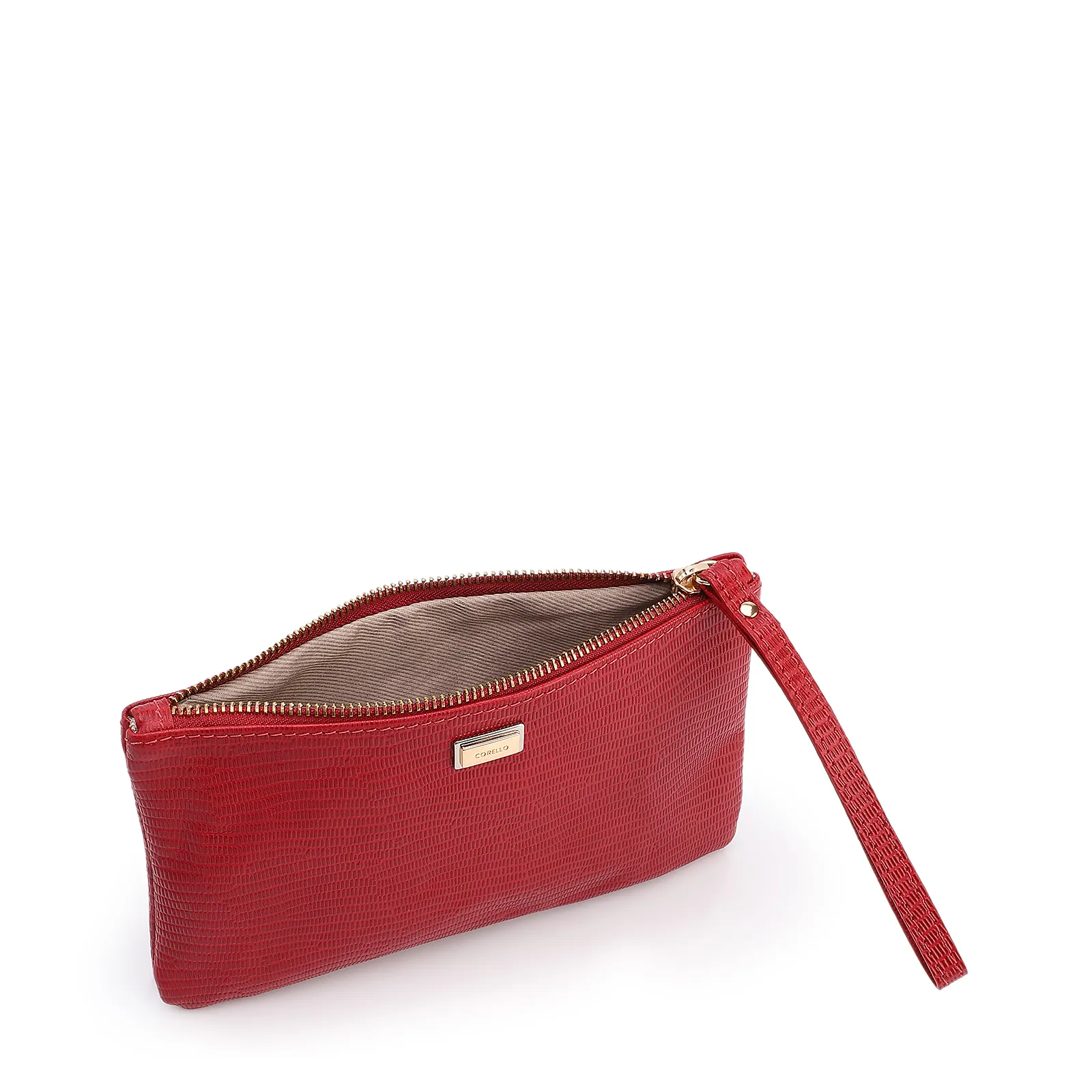 Bolsa Pequena Couro New Lezard Vermelho