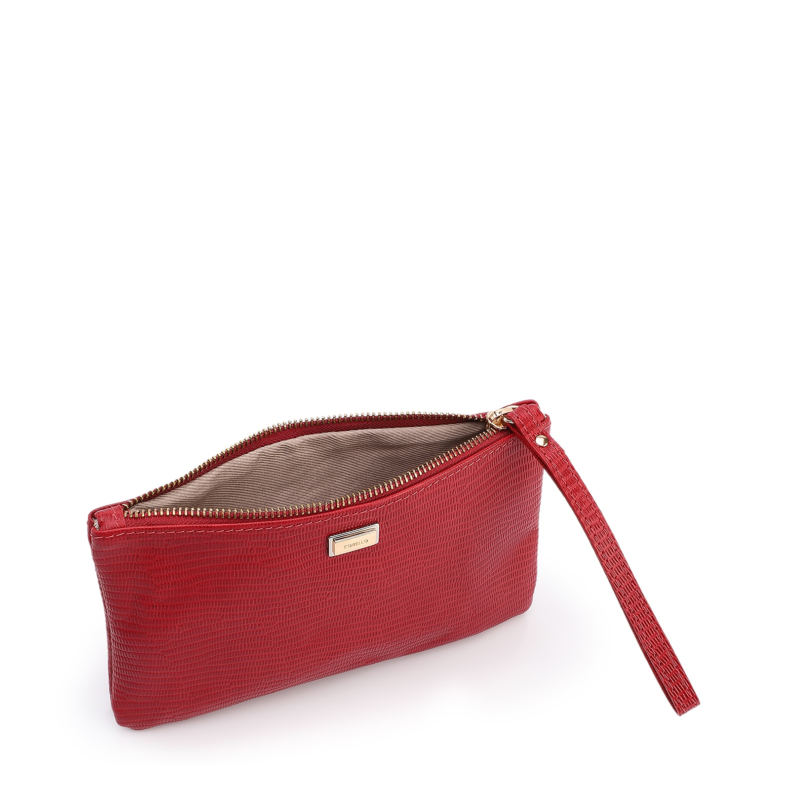 Bolsa Pequena Couro New Lezard Vermelho