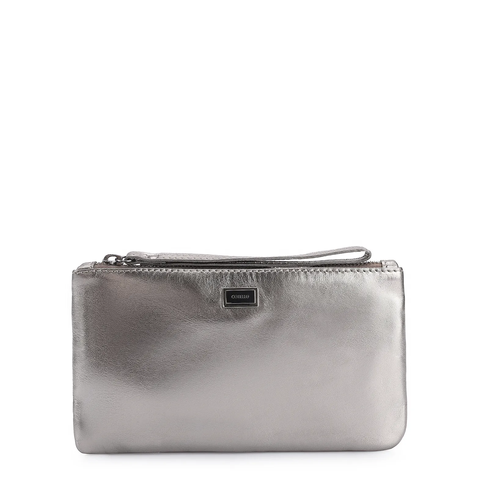 Bolsa Pequena Couro Prata