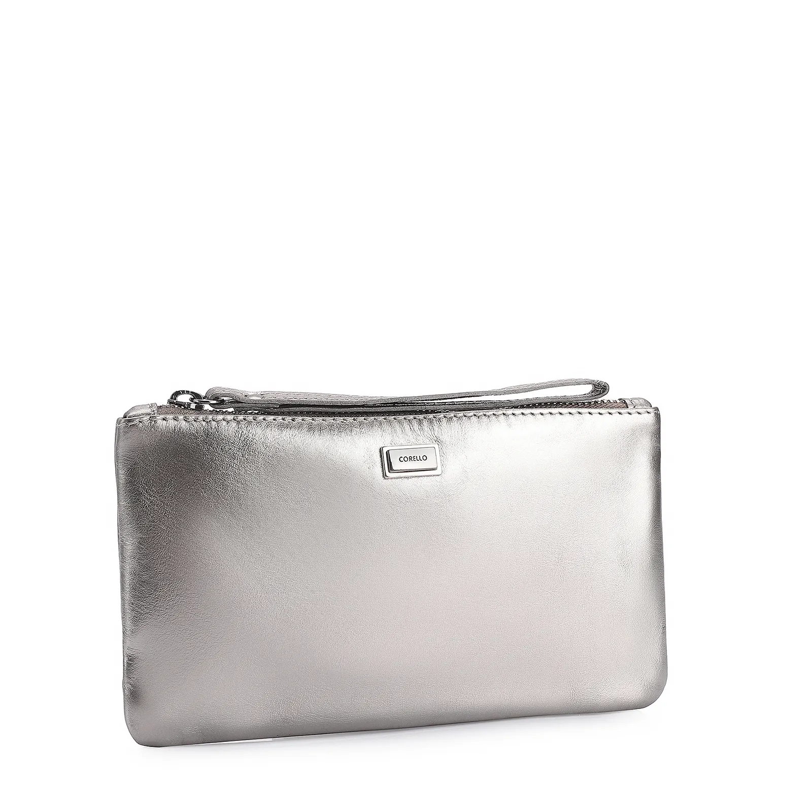Bolsa Pequena Couro Prata