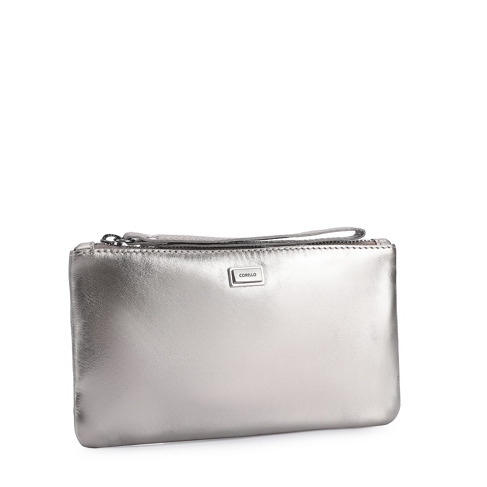 Bolsa Pequena Couro Prata