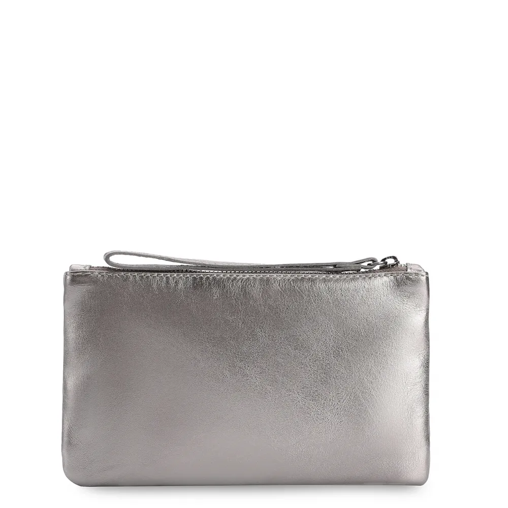 Bolsa Pequena Couro Prata - imagem 3