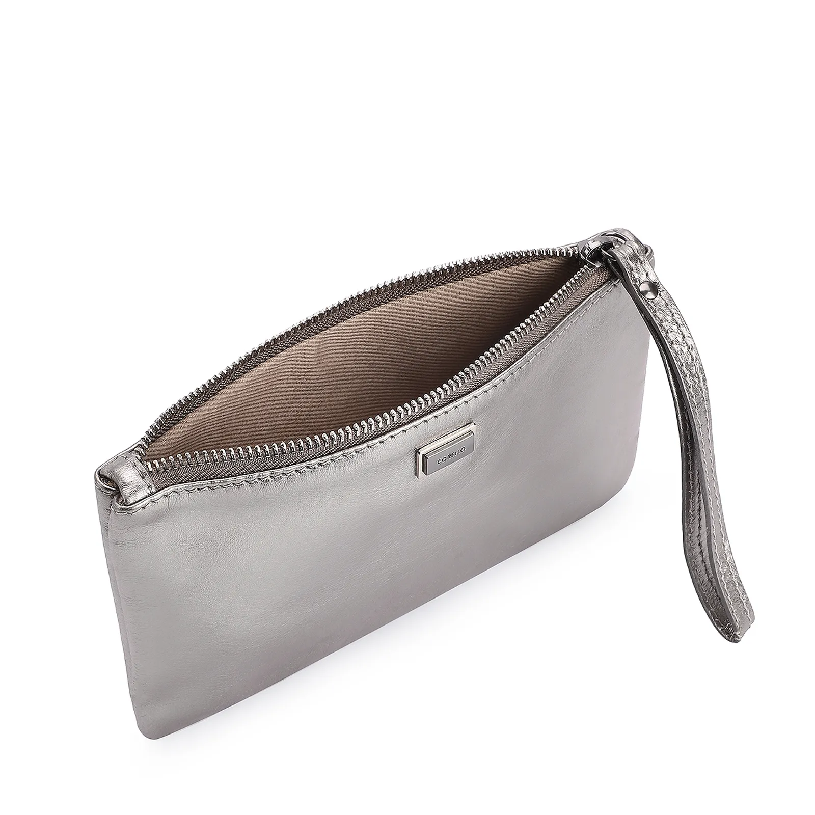 Bolsa Pequena Couro Prata