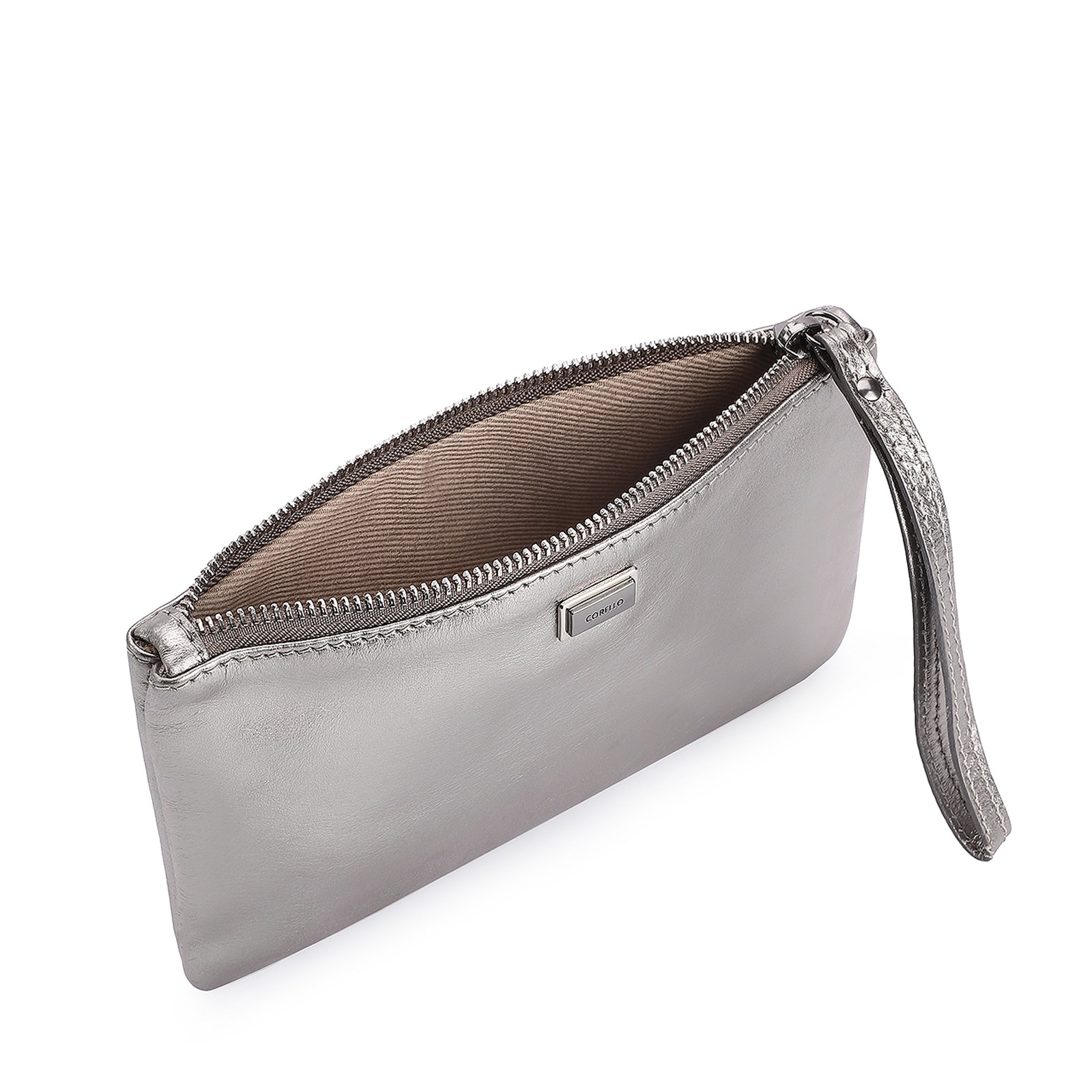 Bolsa Pequena Couro Prata