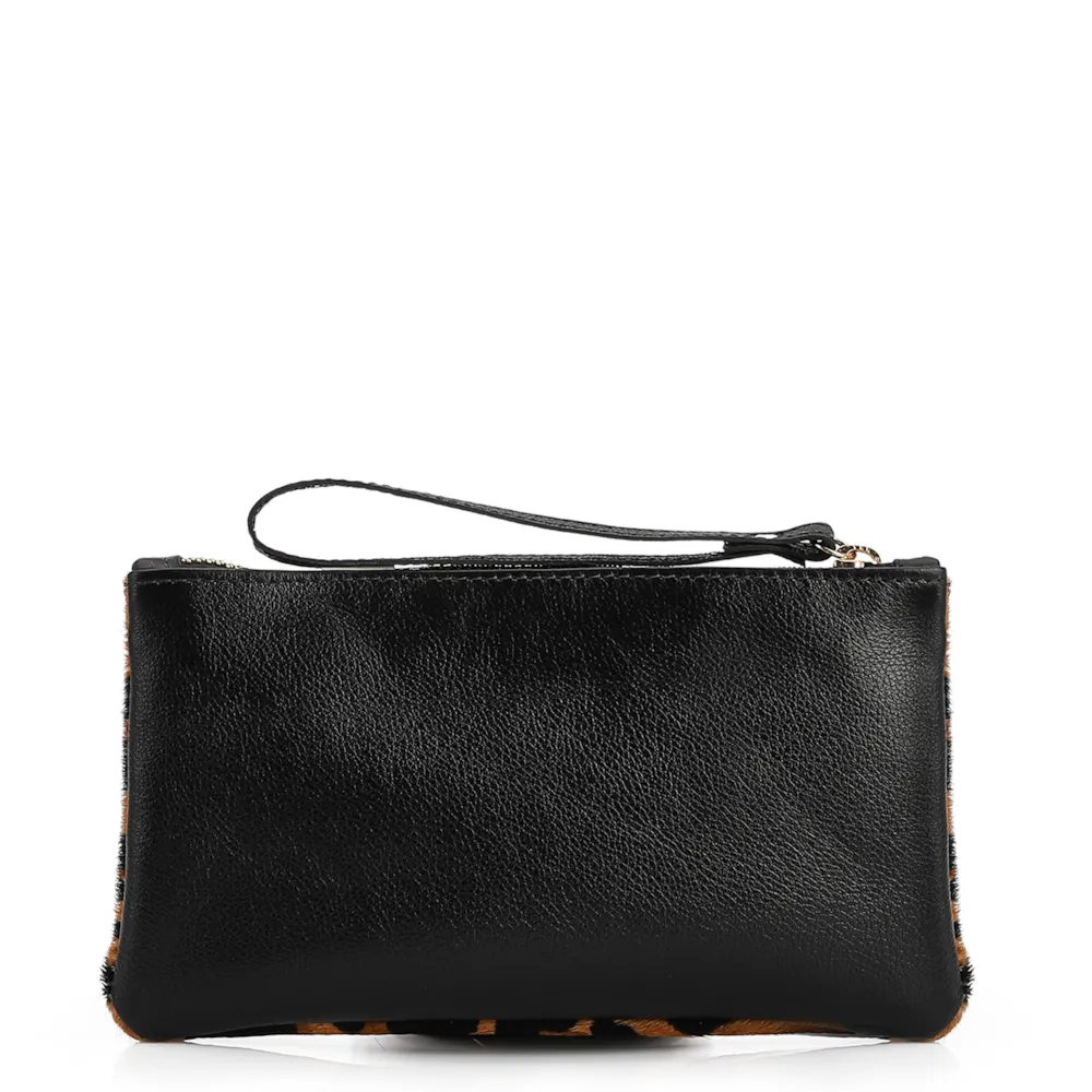 Bolsa Pequena Couro Preto / Estampa Onça - imagem 3