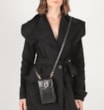 Bolsa Pequena Couro Preto Porta Celular - imagem 2