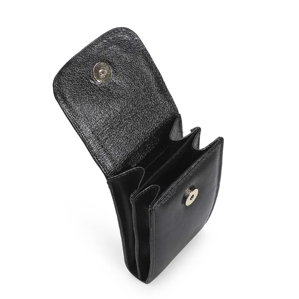 Bolsa Pequena Couro Preto Porta Celular - imagem 5