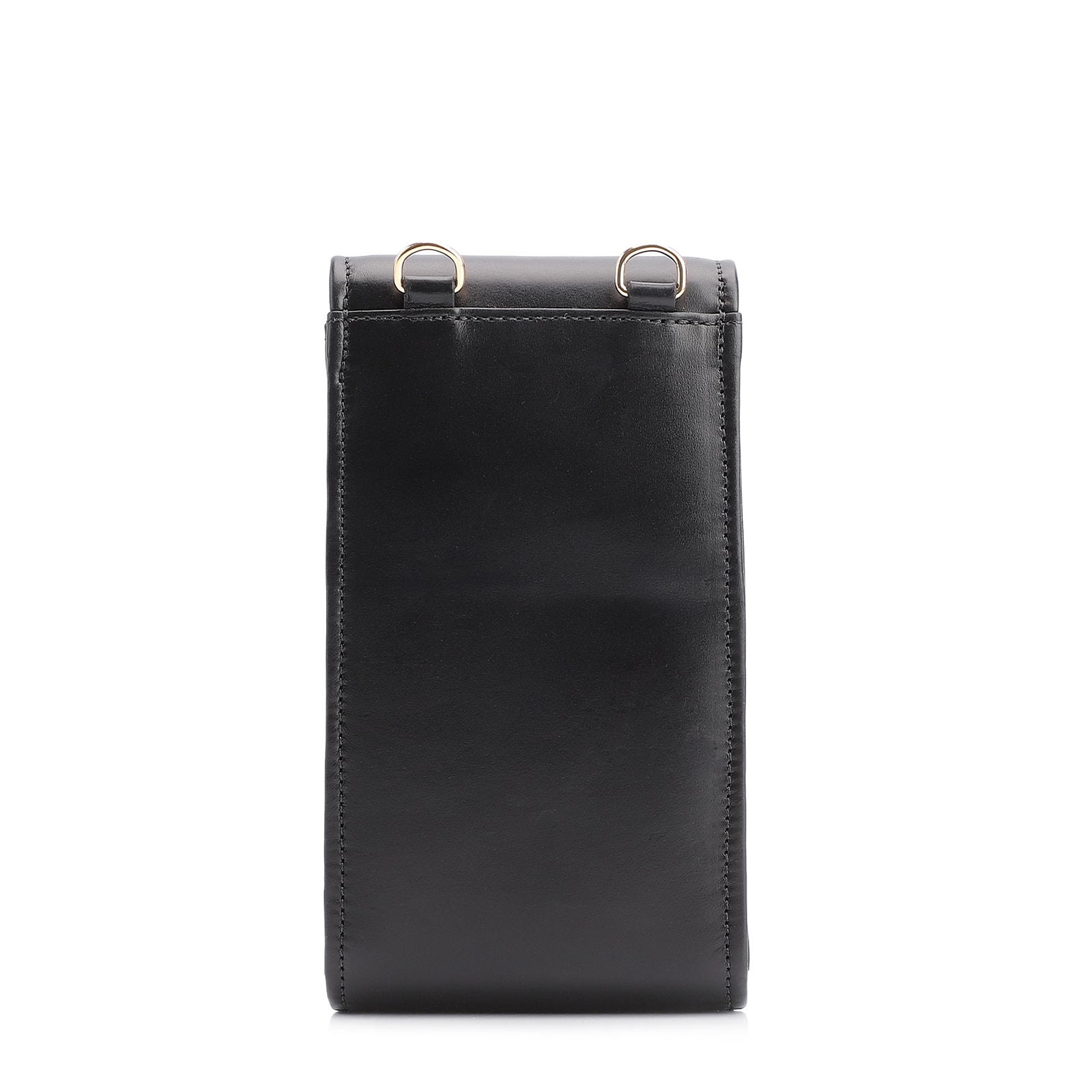Bolsa Pequena Couro Preto Porta Celular