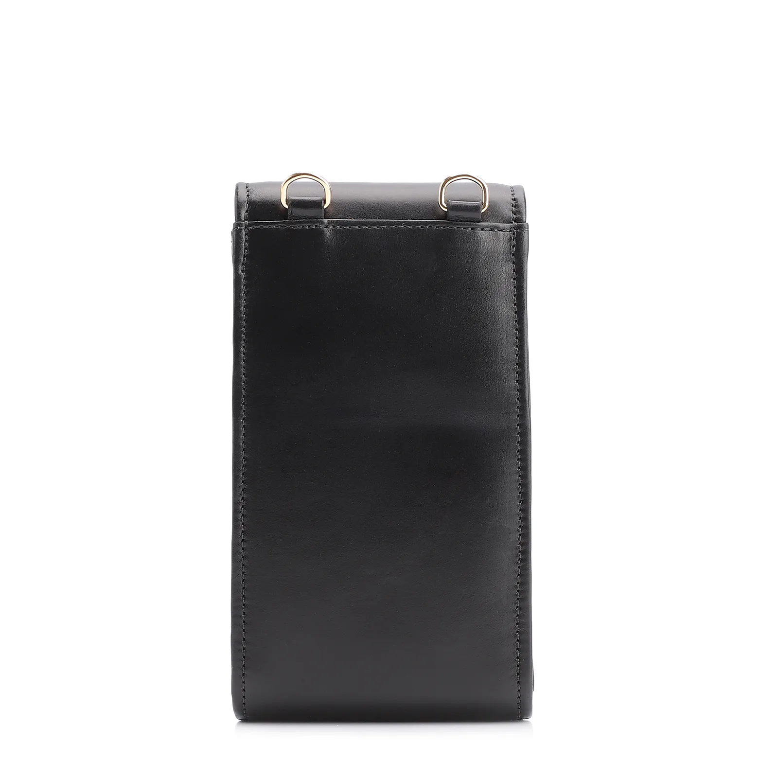 Bolsa Pequena Couro Preto Porta Celular