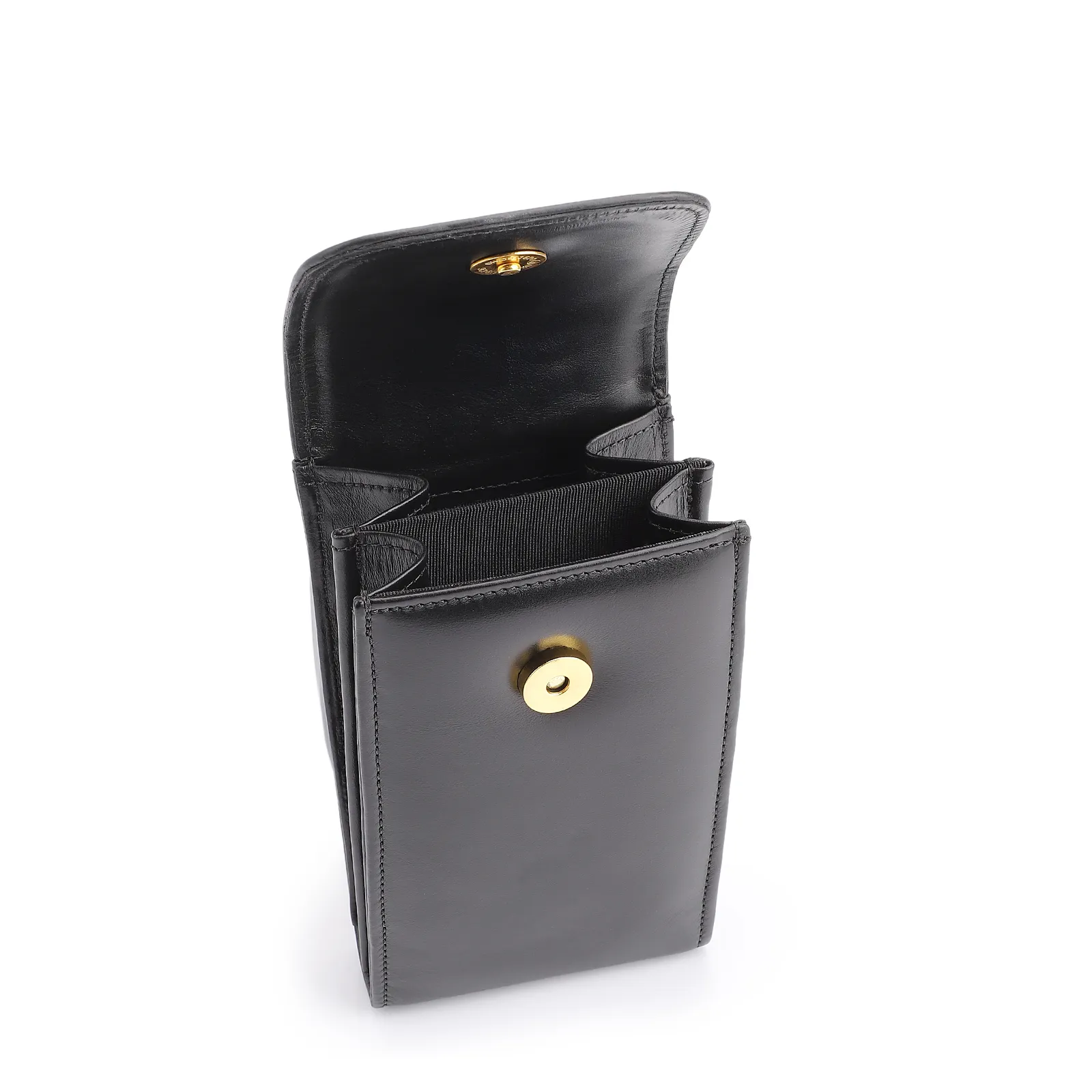 Bolsa Pequena Couro Preto Porta Celular