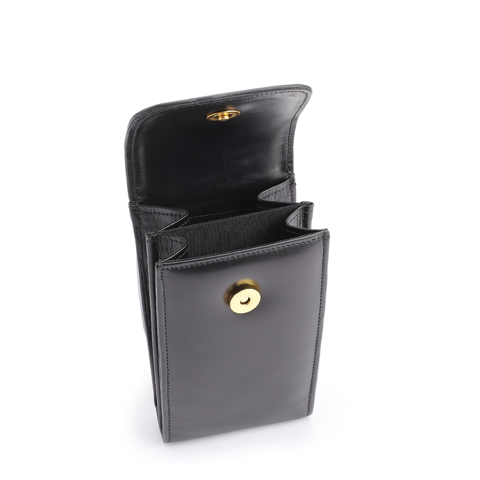 Bolsa Pequena Couro Preto Porta Celular