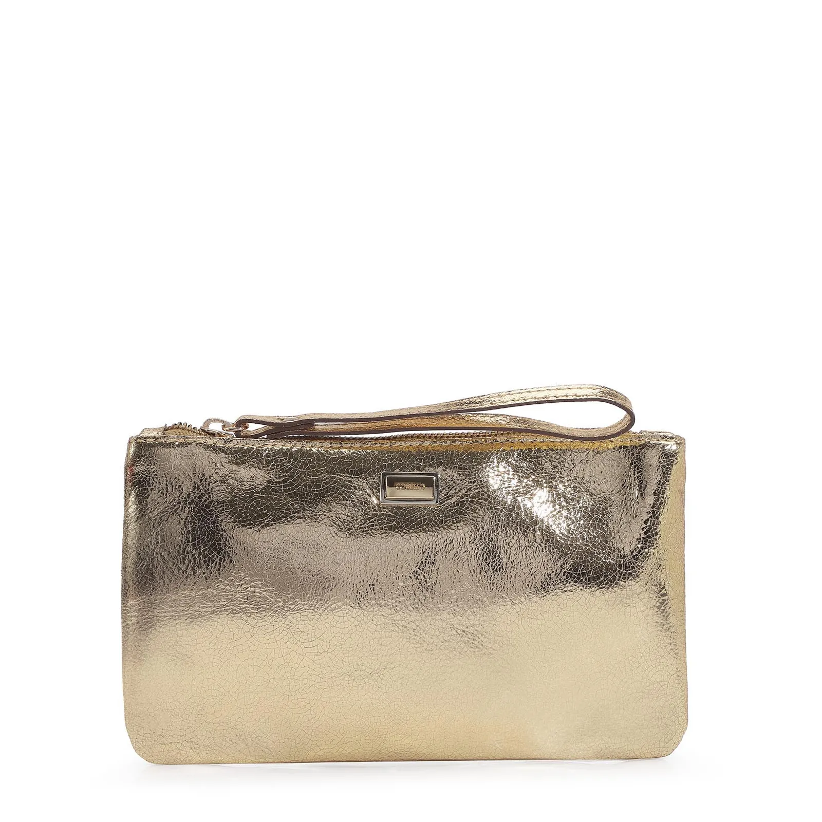 Bolsa Pequena Craquele Ouro