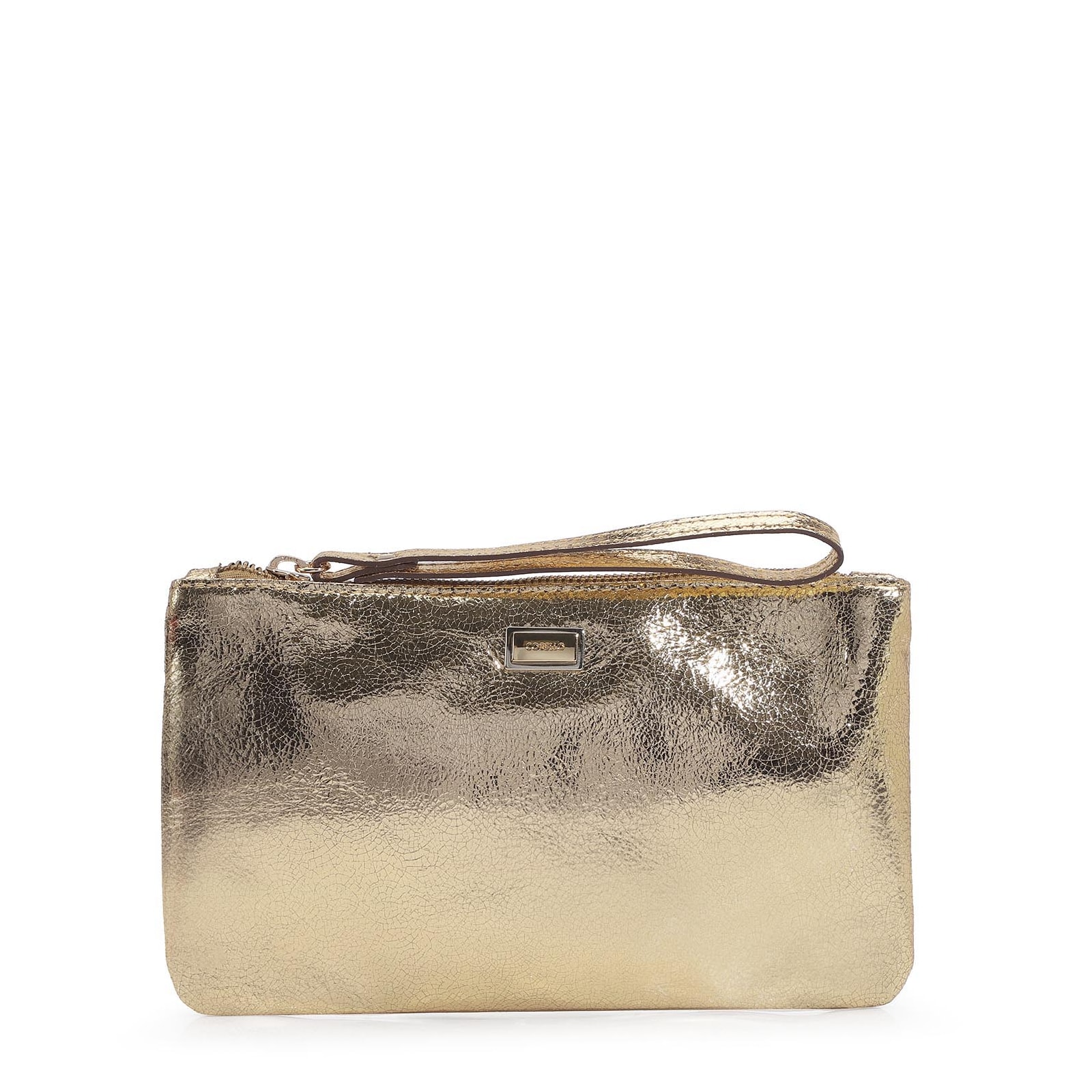 Bolsa Pequena Craquele Ouro