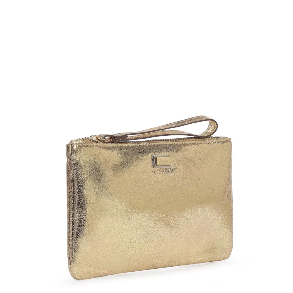 Bolsa Pequena Craquele Ouro - imagem 2