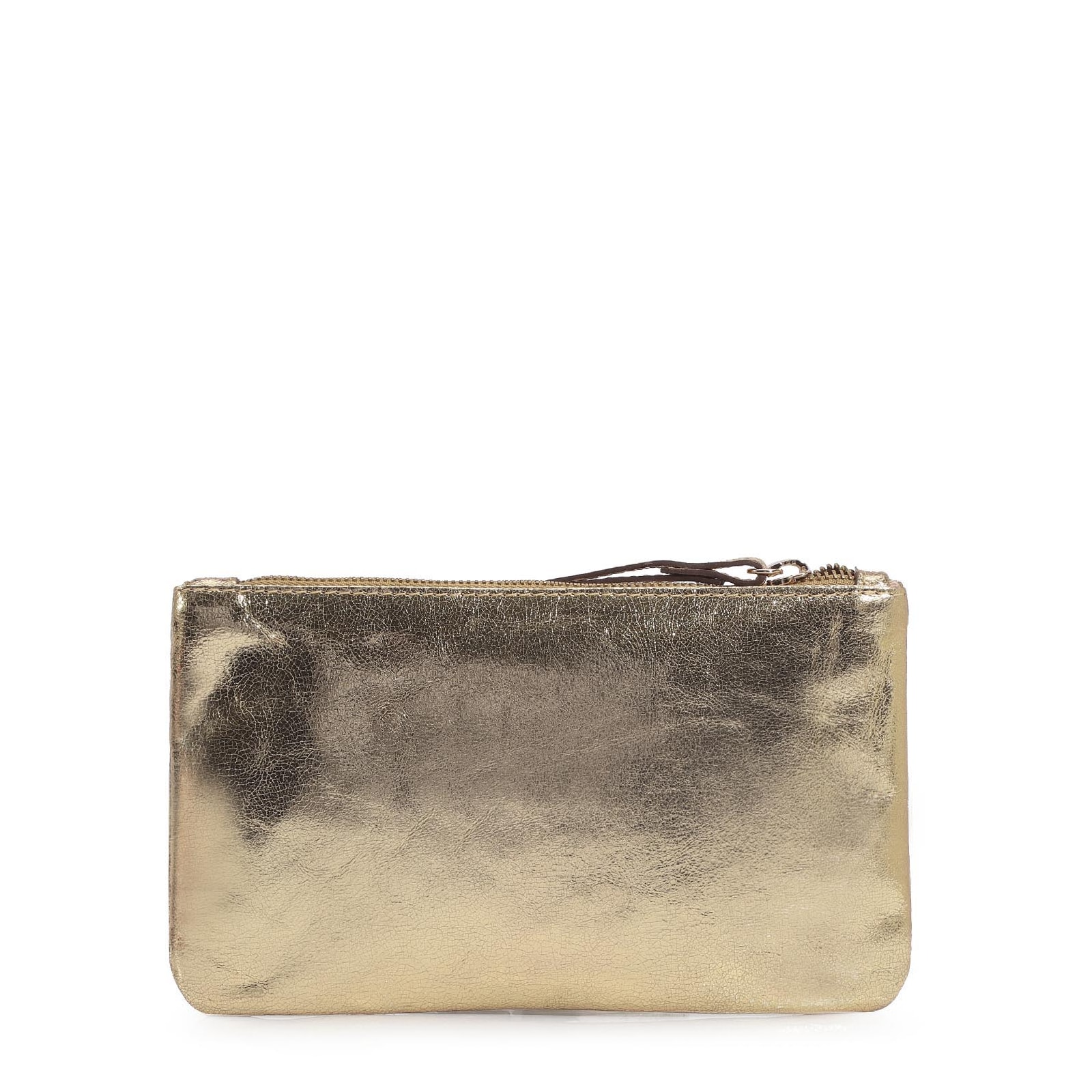 Bolsa Pequena Craquele Ouro