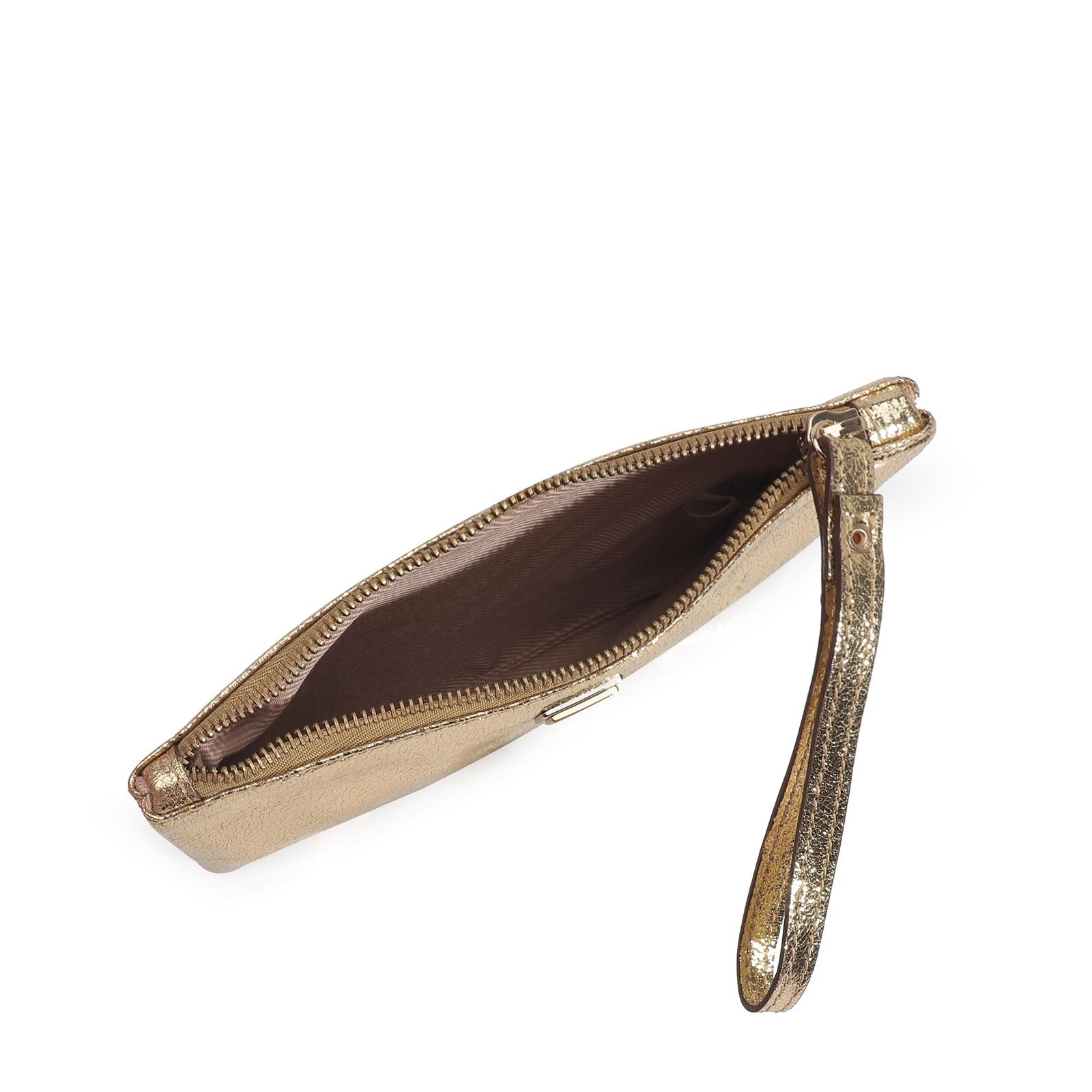 Bolsa Pequena Craquele Ouro