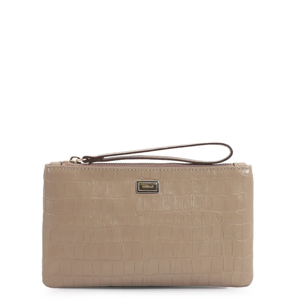 Bolsa Pequena Croco Bege
