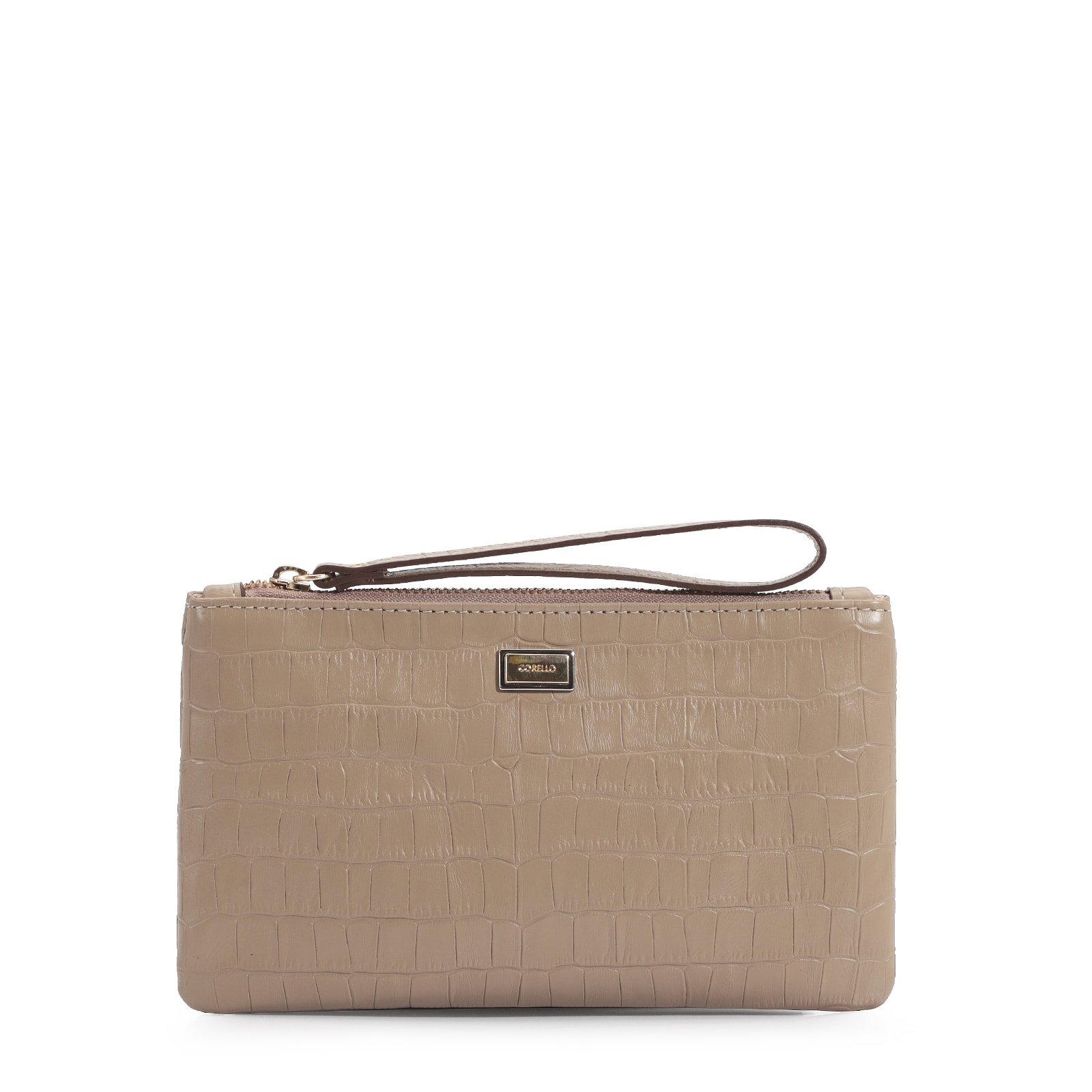 Bolsa Pequena Croco Bege