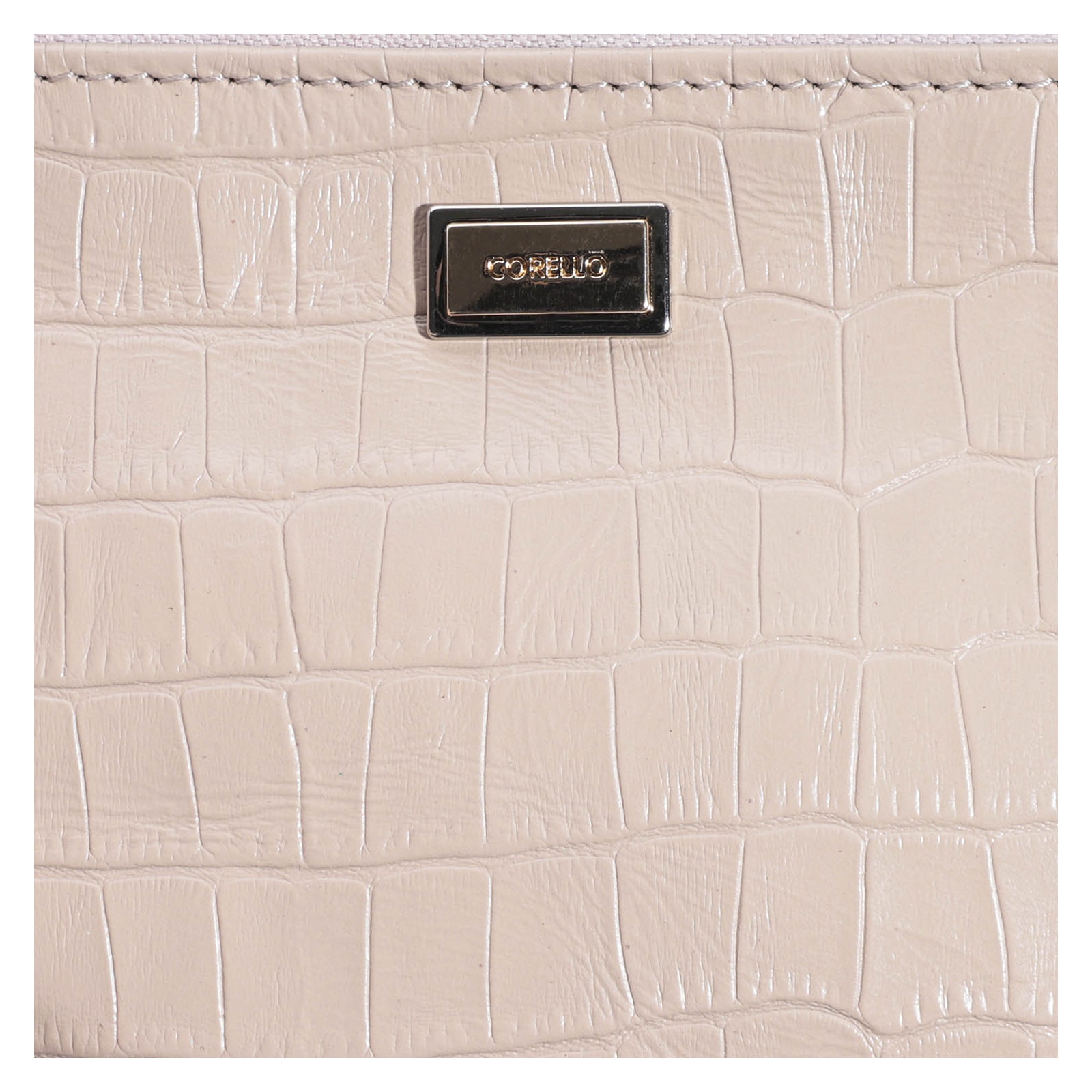 Bolsa Pequena Croco Bege