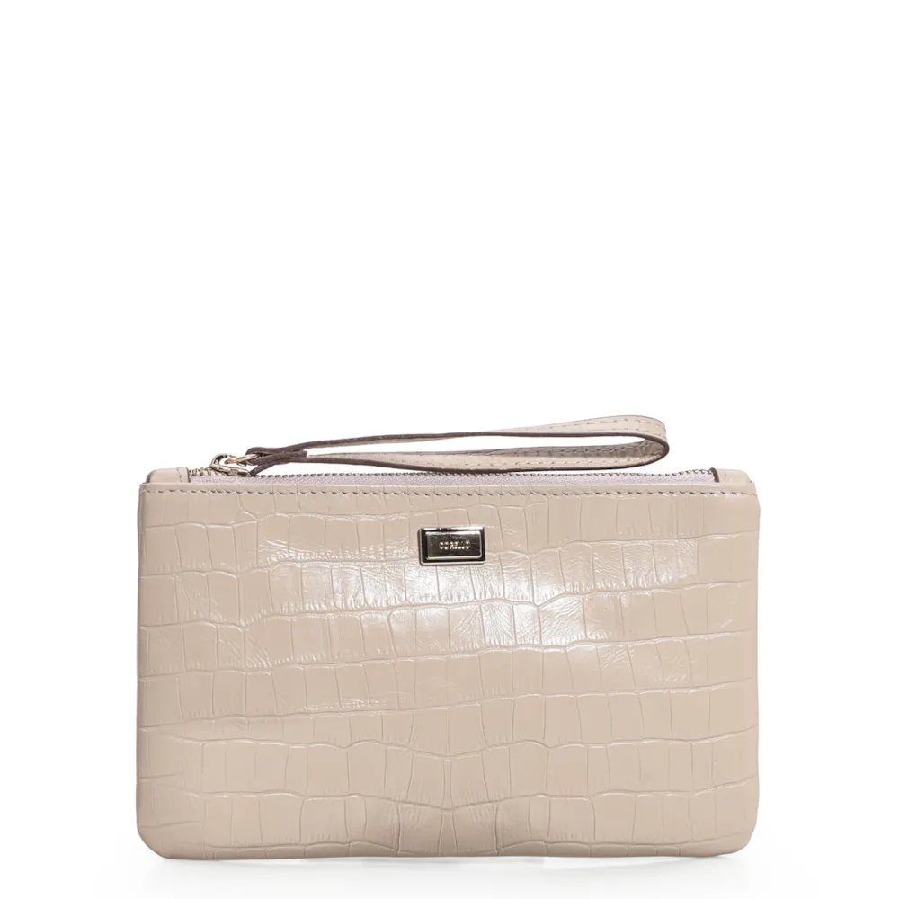 Bolsa Pequena Croco Bege