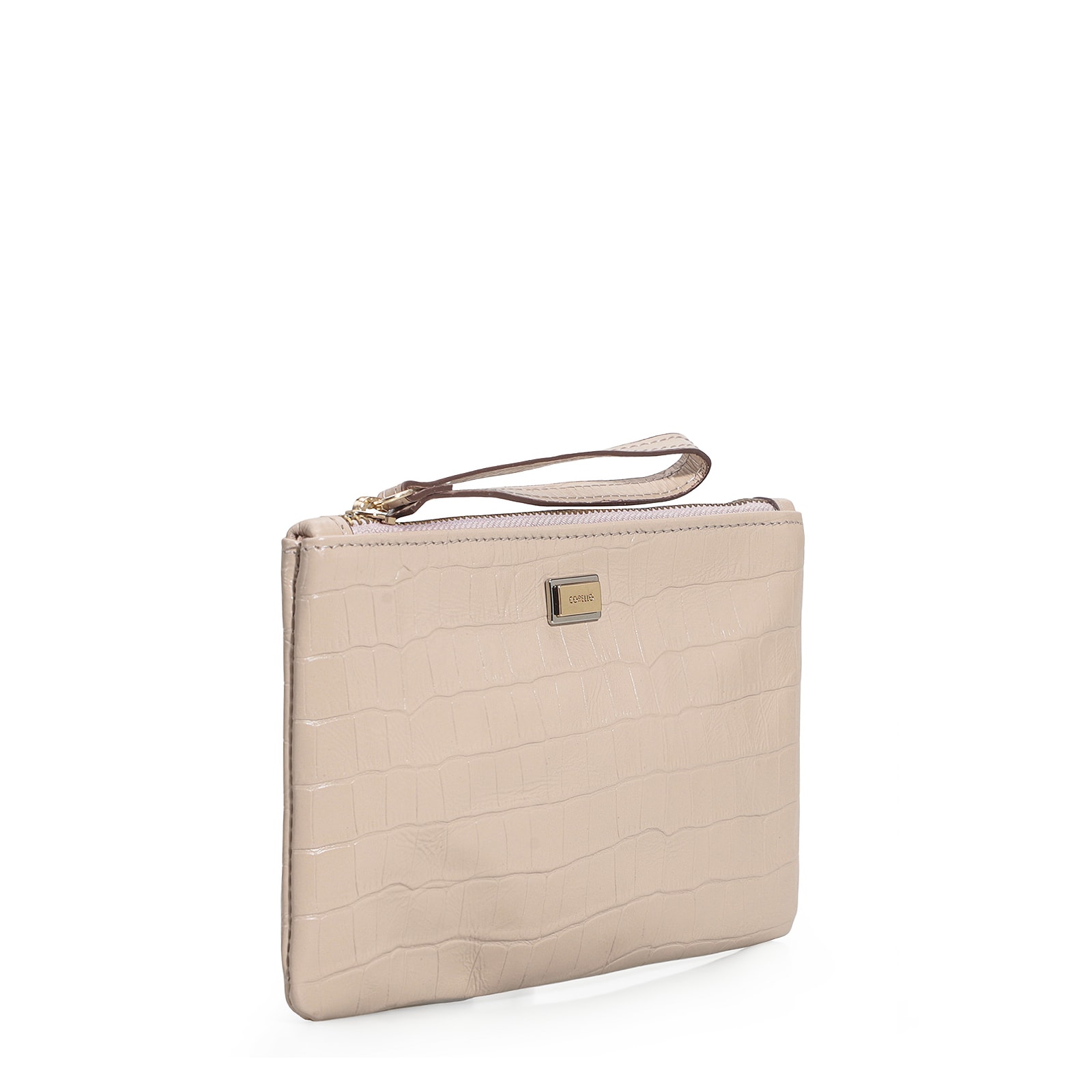 Bolsa Pequena Croco Bege