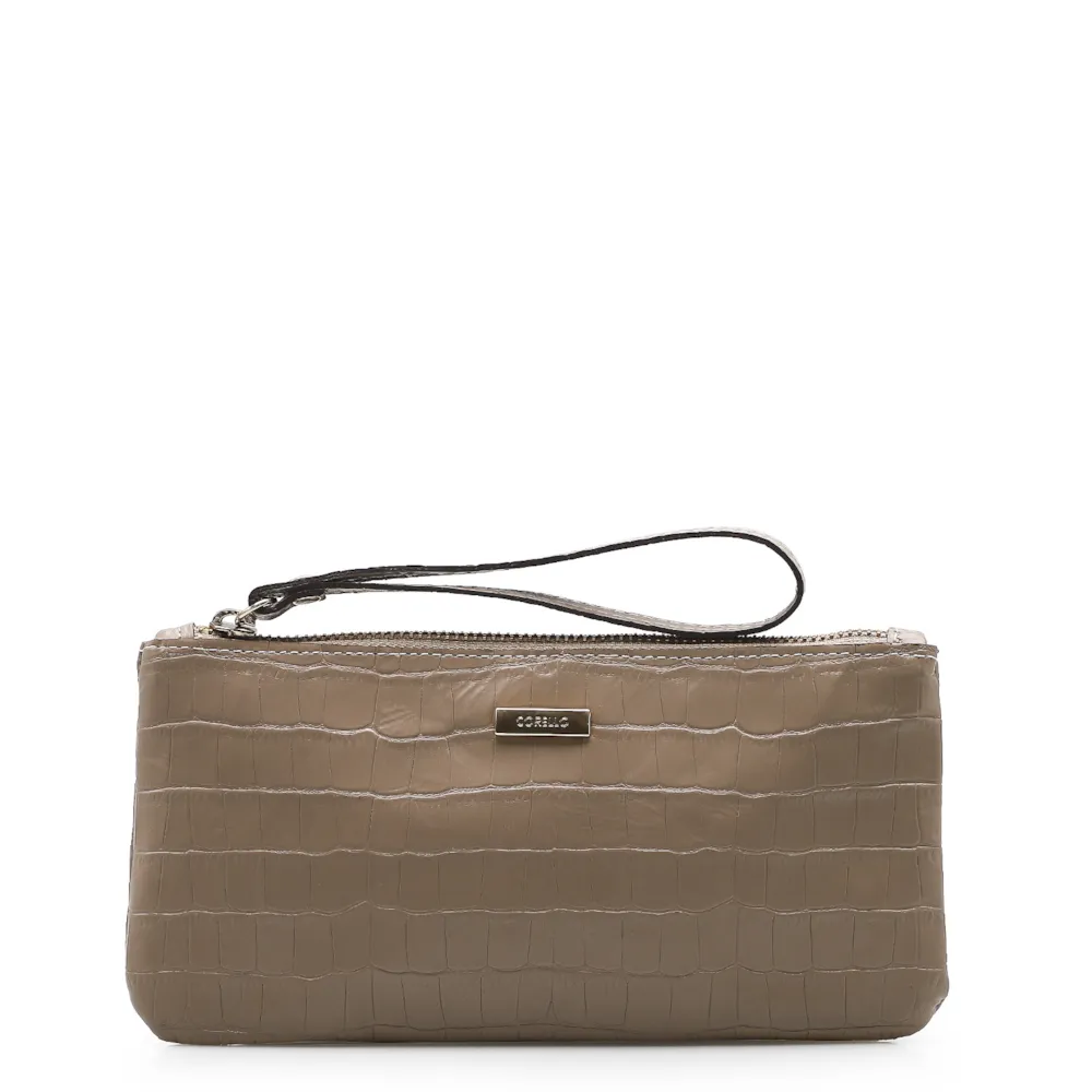 Bolsa Pequena Croco Bege