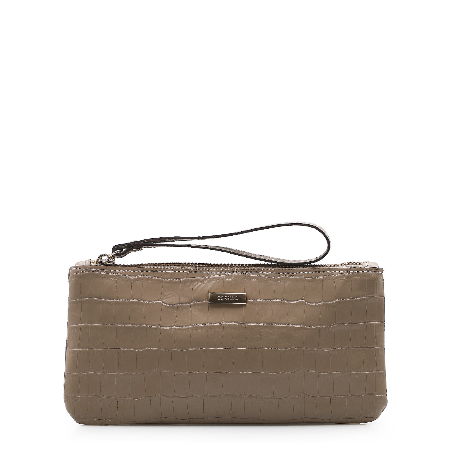 Bolsa Pequena Croco Bege