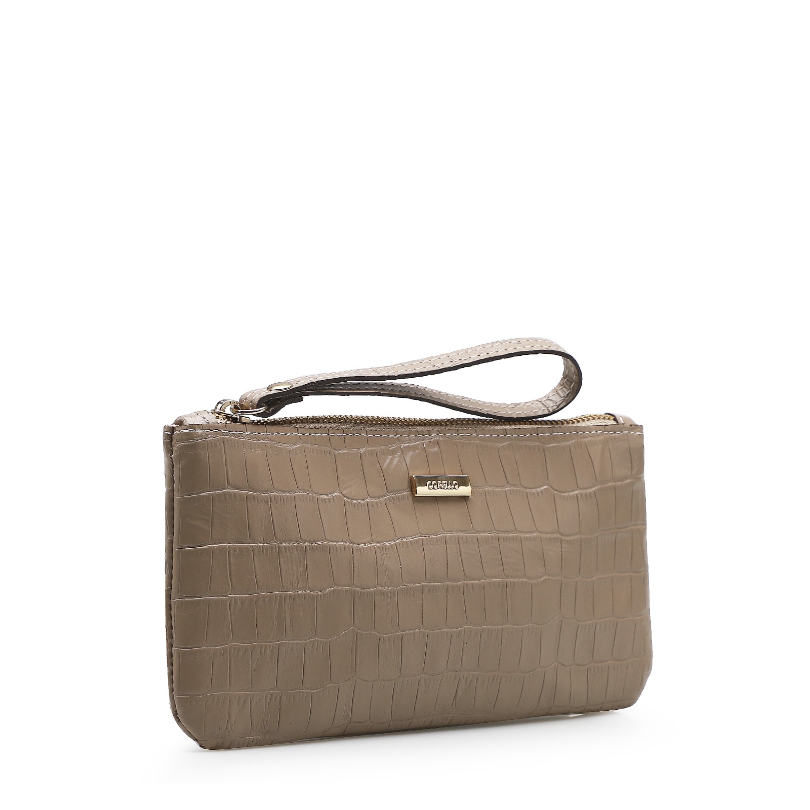 Bolsa Pequena Croco Bege