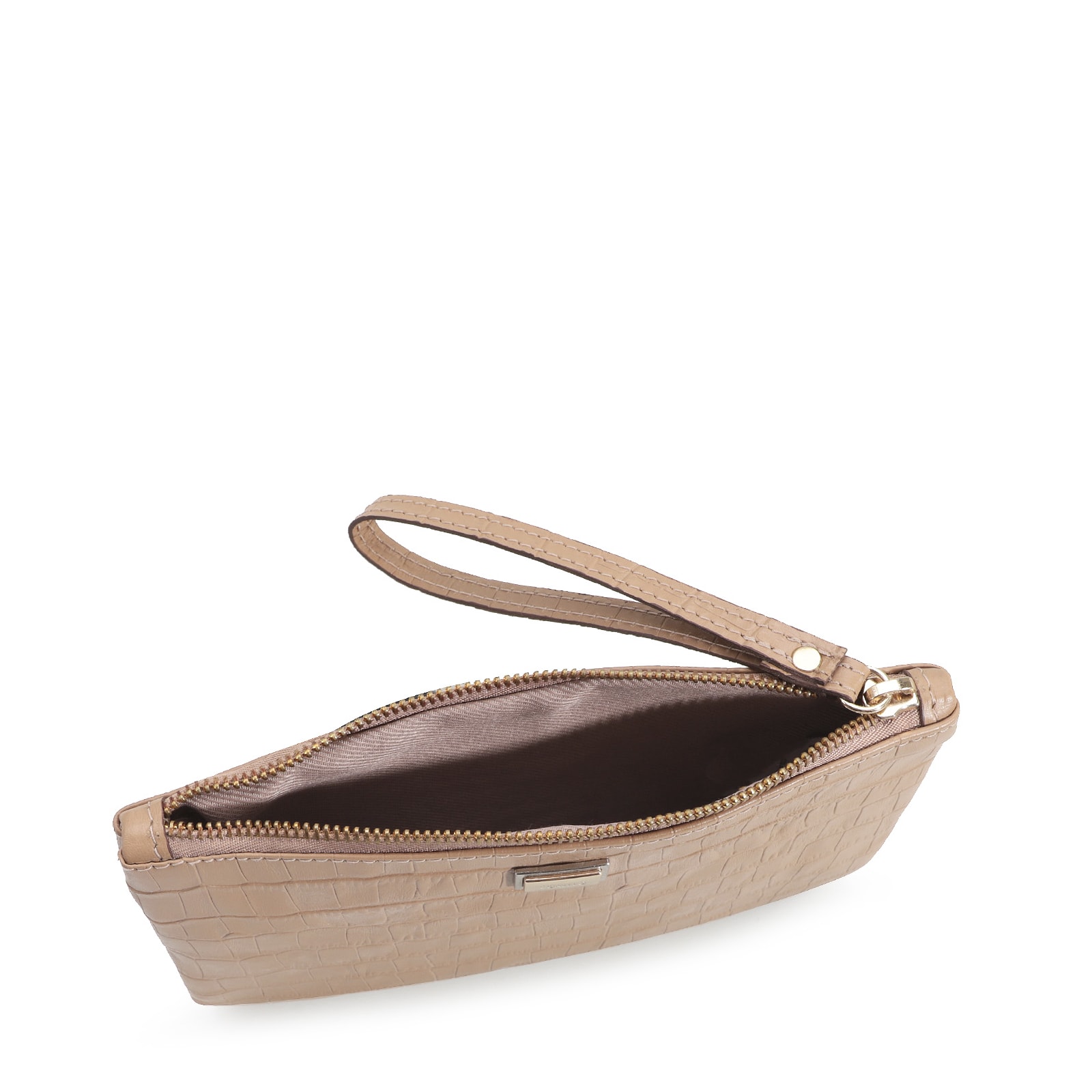 Bolsa Pequena Croco Bege