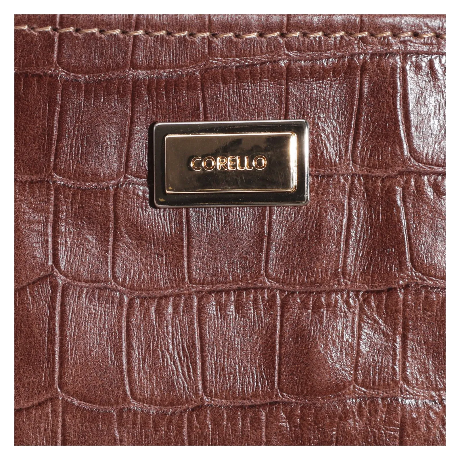 Bolsa Pequena Croco Conhaque