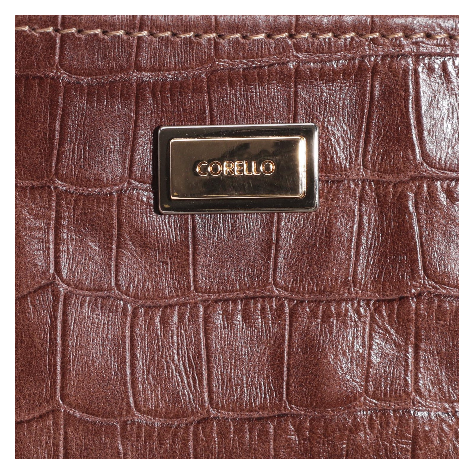 Bolsa Pequena Croco Conhaque