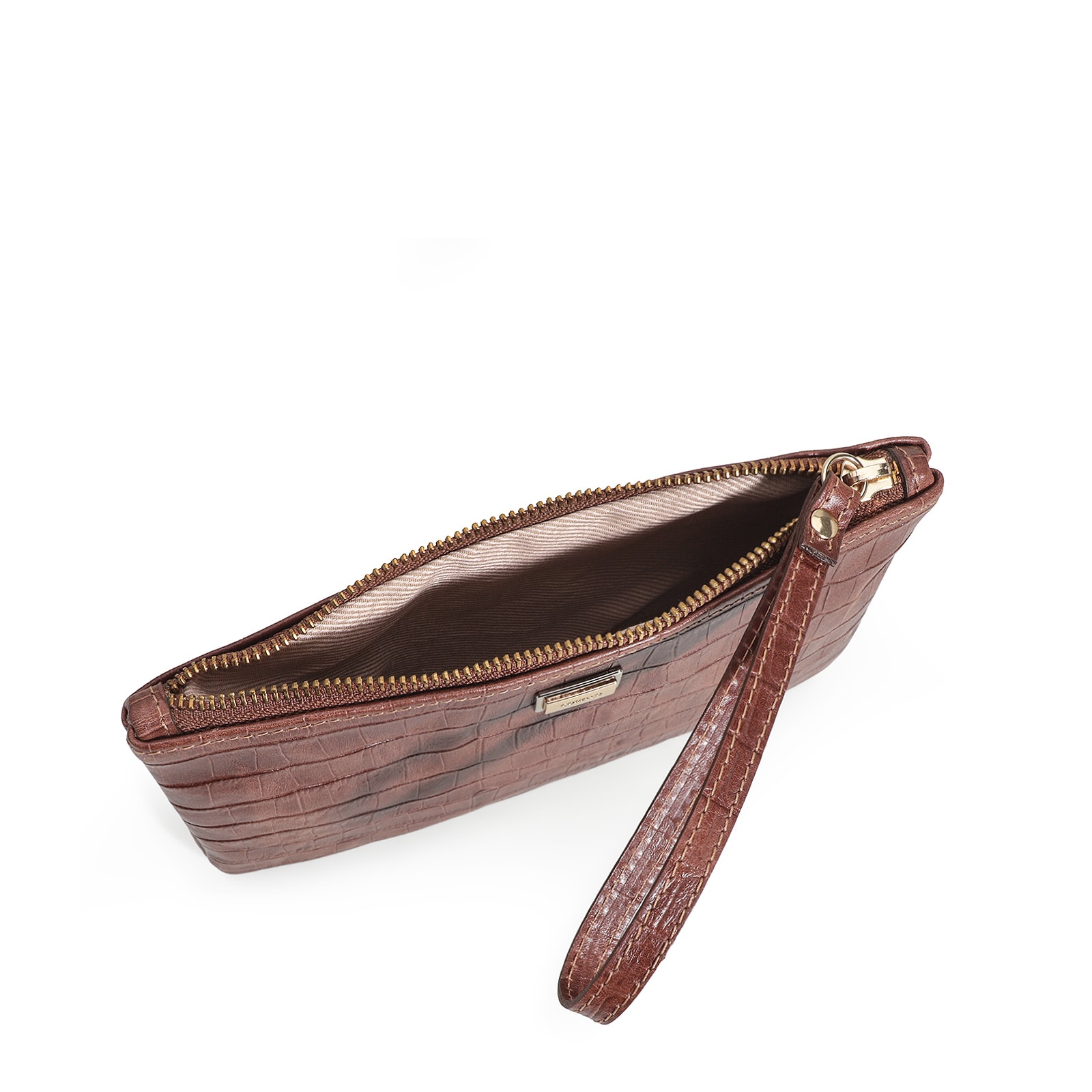 Bolsa Pequena Croco Conhaque