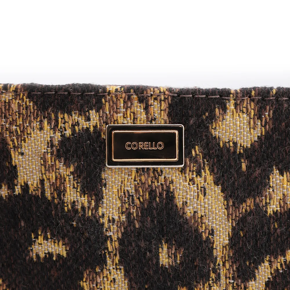 Bolsa Pequena Jacquard Onça/Couro Marrom Escuro - imagem 5